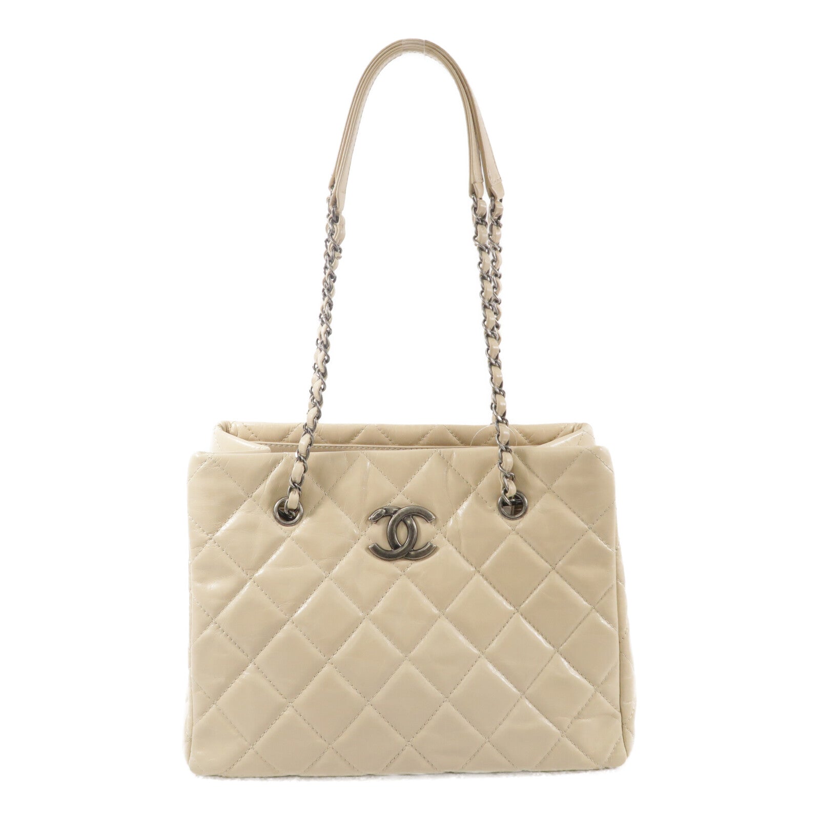 CHANEL 牛皮皮革Tote Bag鏈帶手挽袋