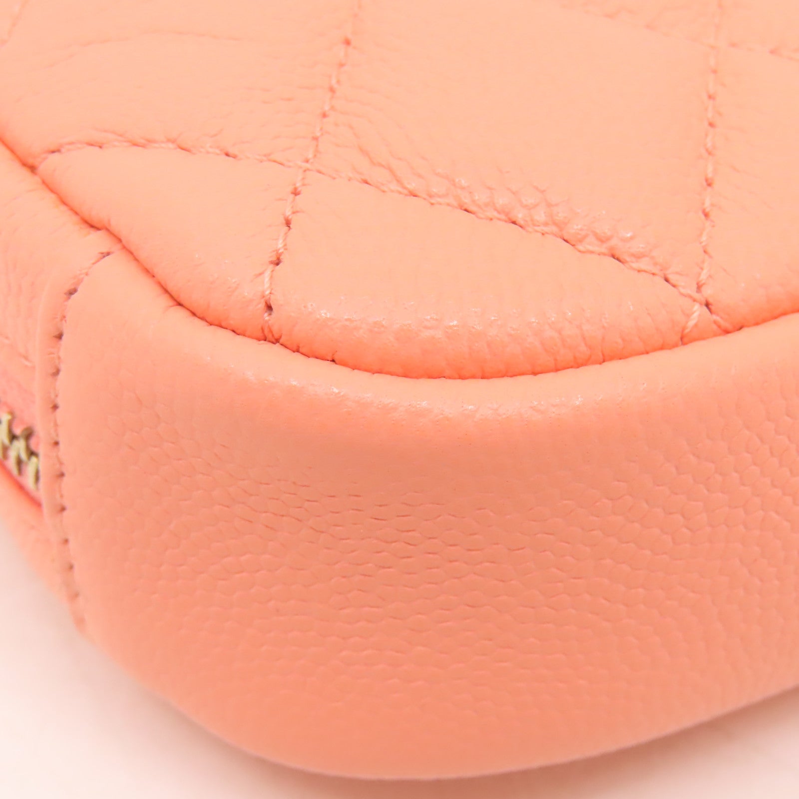 CHANEL 【激減優惠】菱格Caviar皮革Clutch Bag金扣手拿包粉紅色