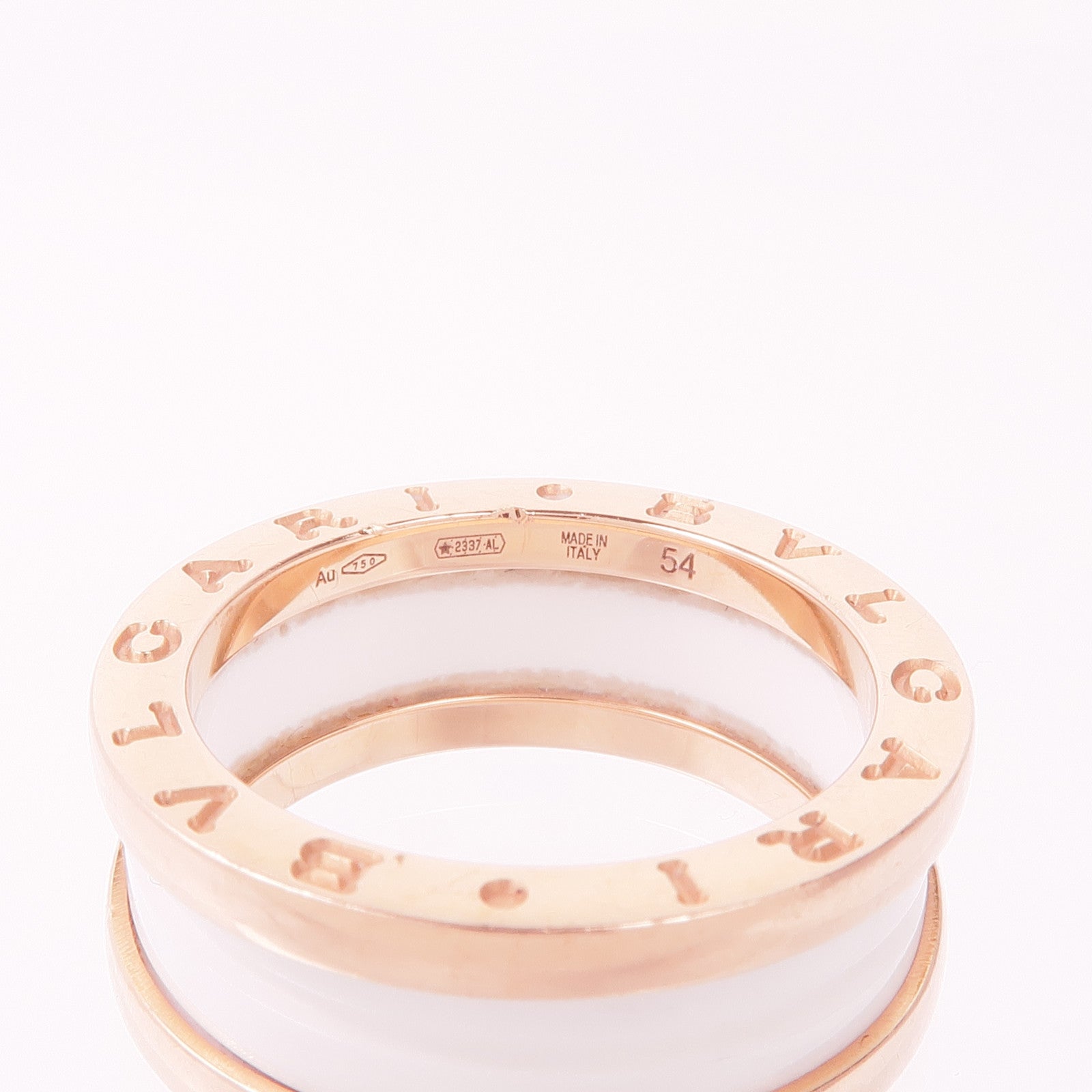 BVLGARI 18K玫瑰金/陶瓷B.Zero1 Ring戒指Bvlgari#54/US#6.75