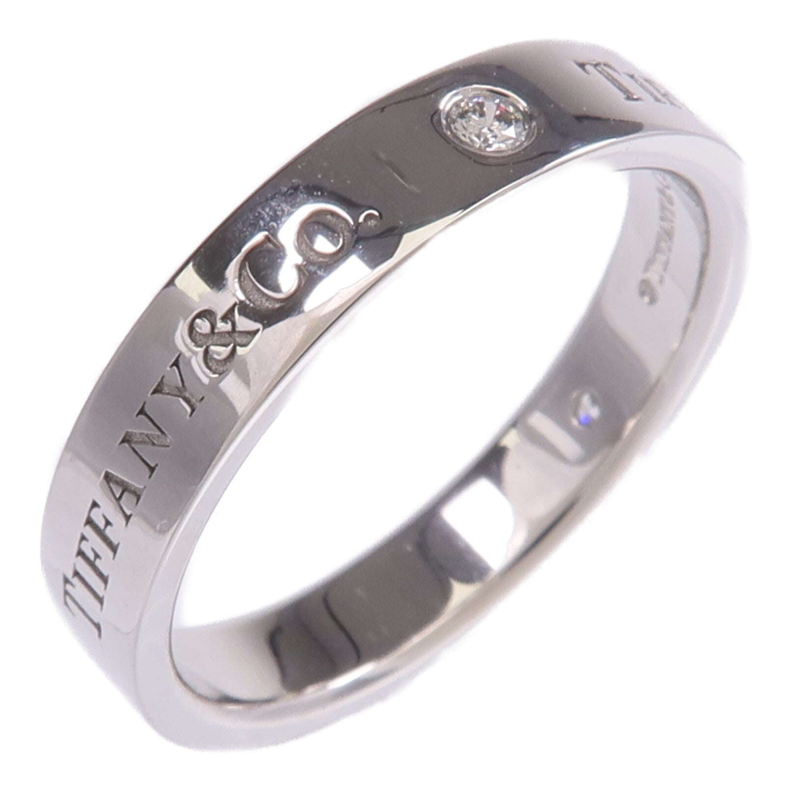 TIFFANY＆CO PT950鉑金Band Ring鑽石戒指US#8.25