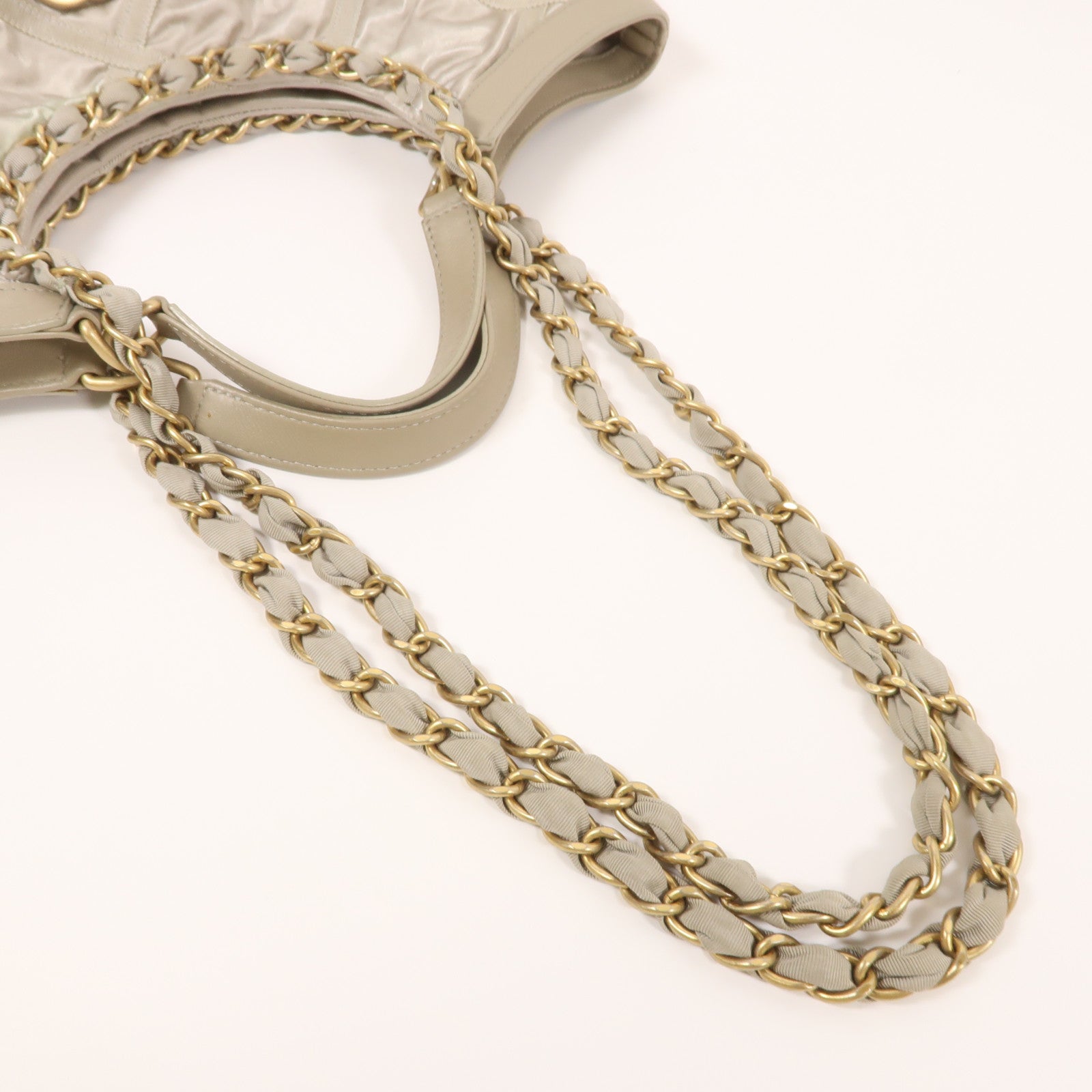 CHANEL 尼龍Chain Shoulder金扣手挽肩背兩用袋