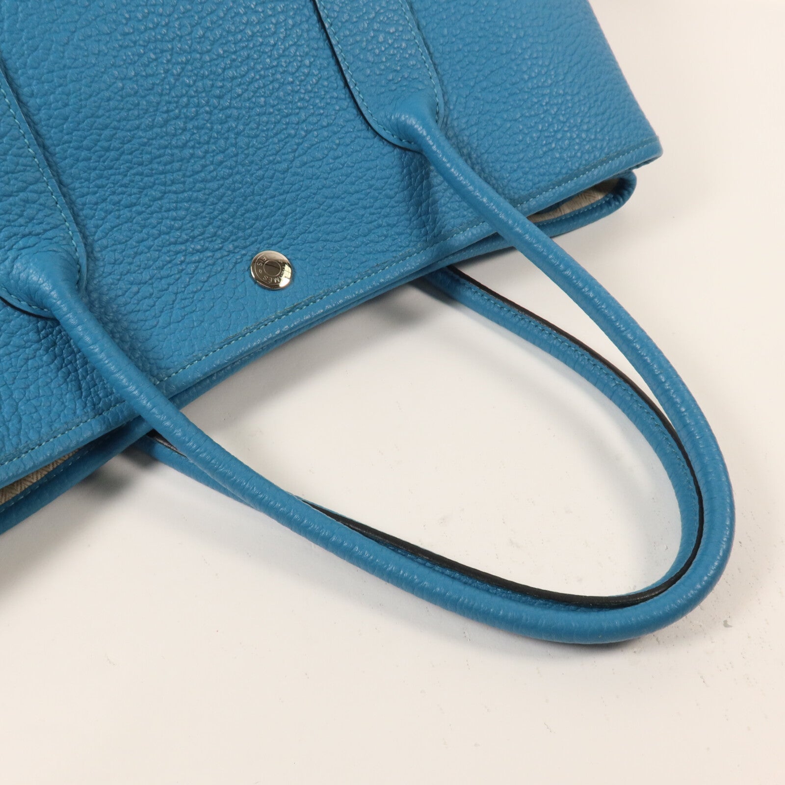 HERMES Negonda皮革Garden Party PM手挽袋Turquoise