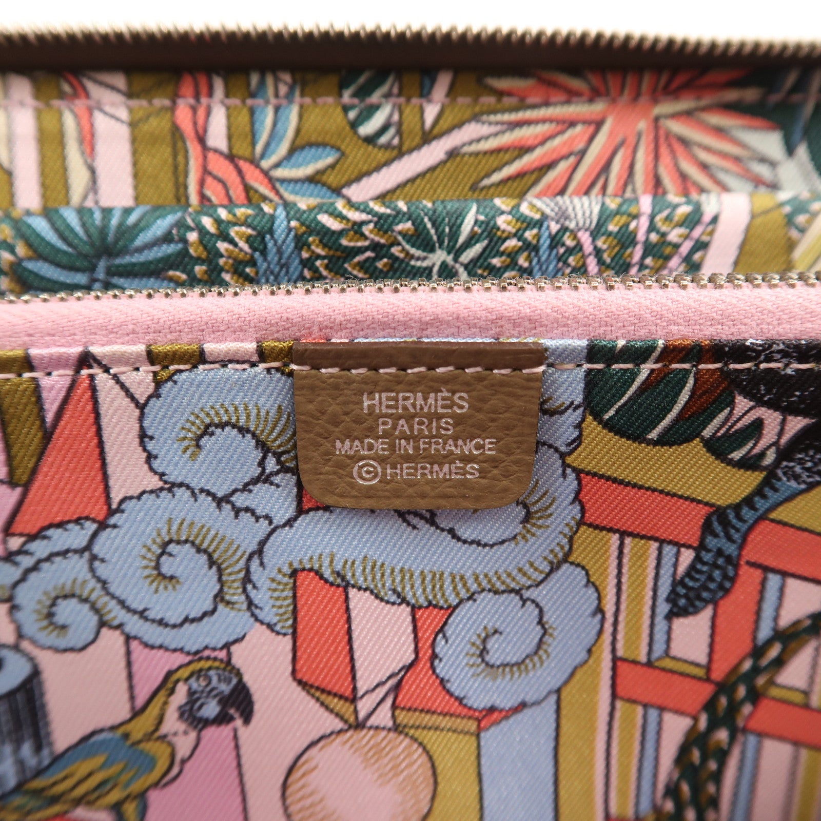 HERMES PHW Silk In Long Wallet Veau Epsom Leather Etoupe Stamp D Brown