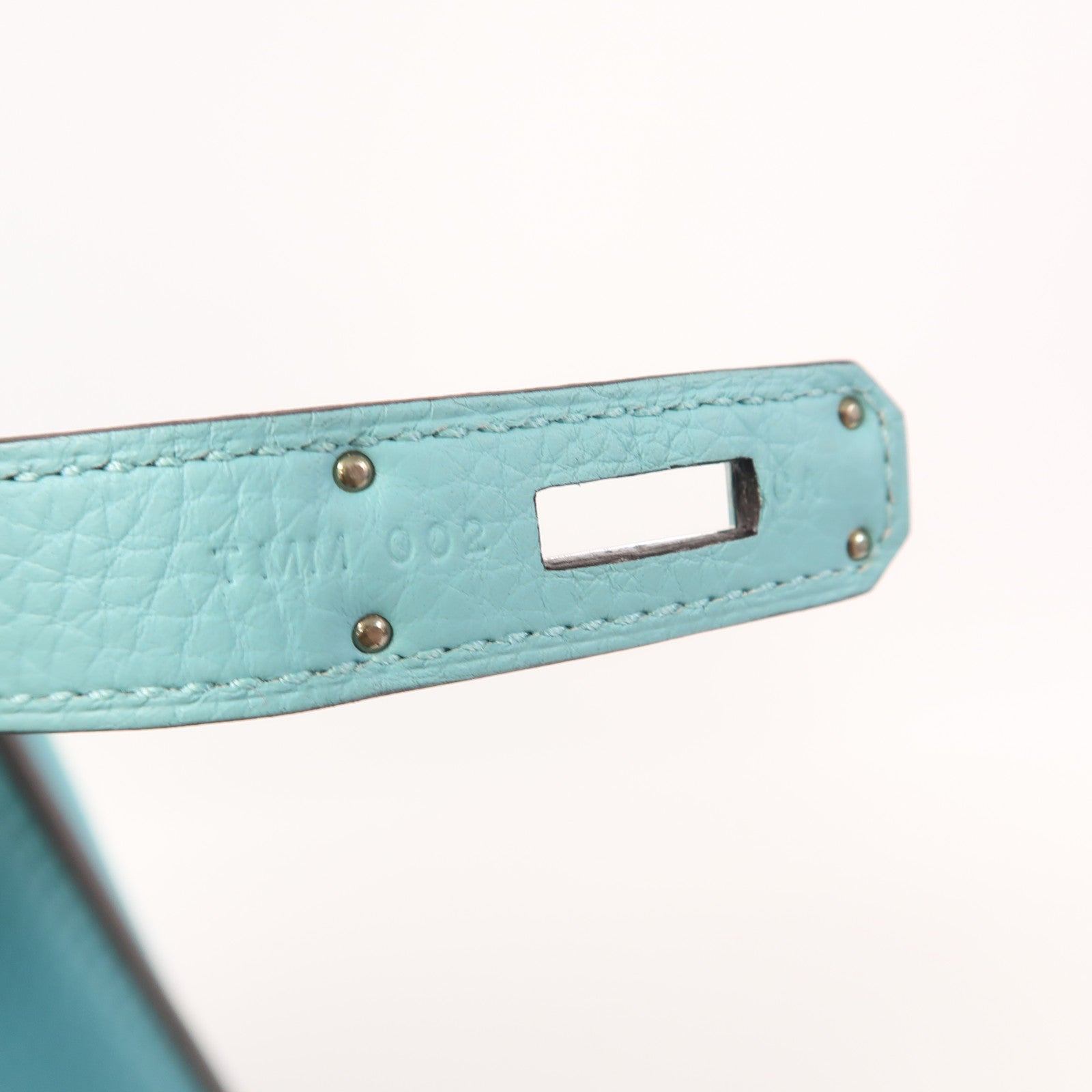 HERMES 【激減優惠】Clemence皮革So Kelly 26銀扣肩背袋環礁藍色
