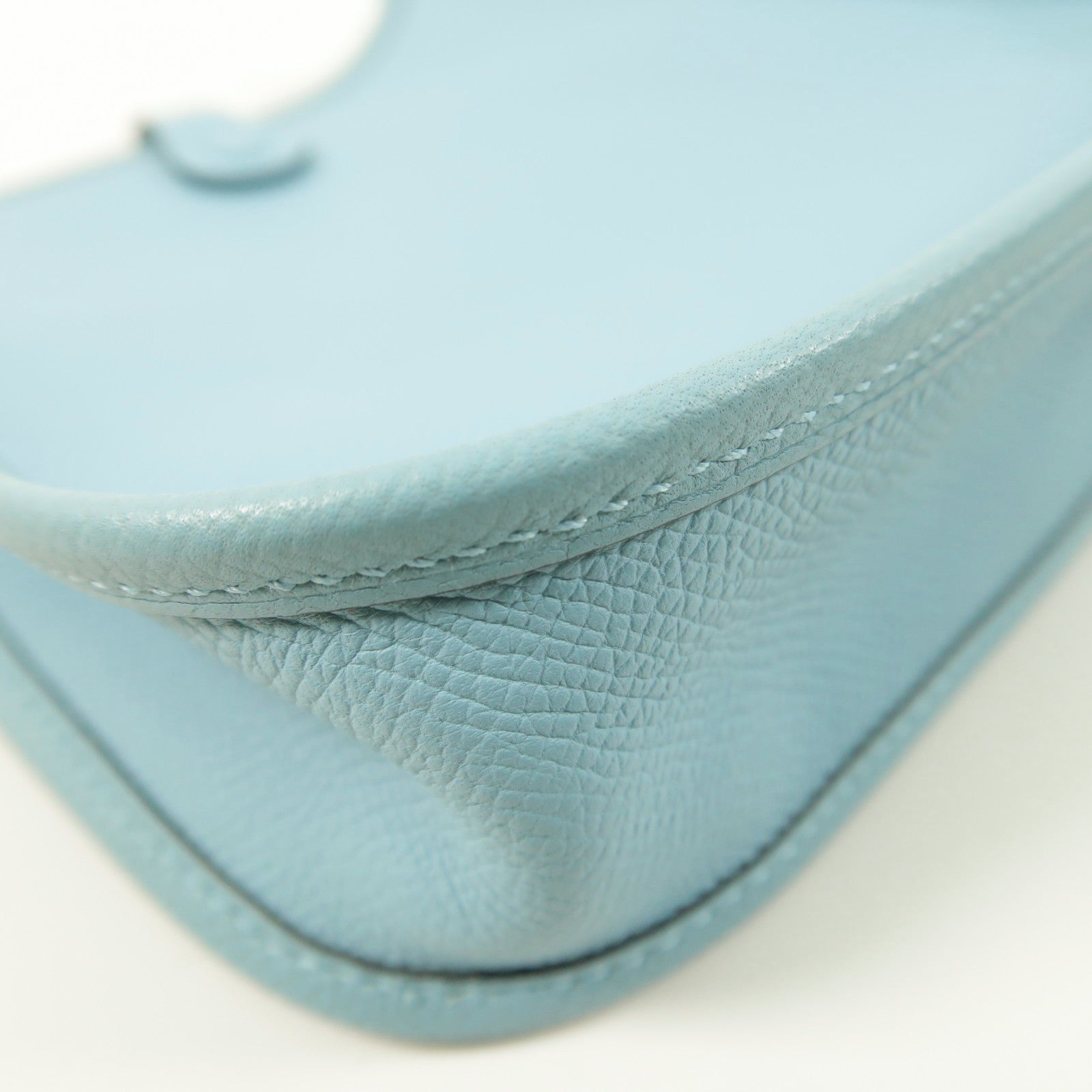 HERMES Epsom皮革Evelyne TPM銀扣肩背袋Bleu Atoll
