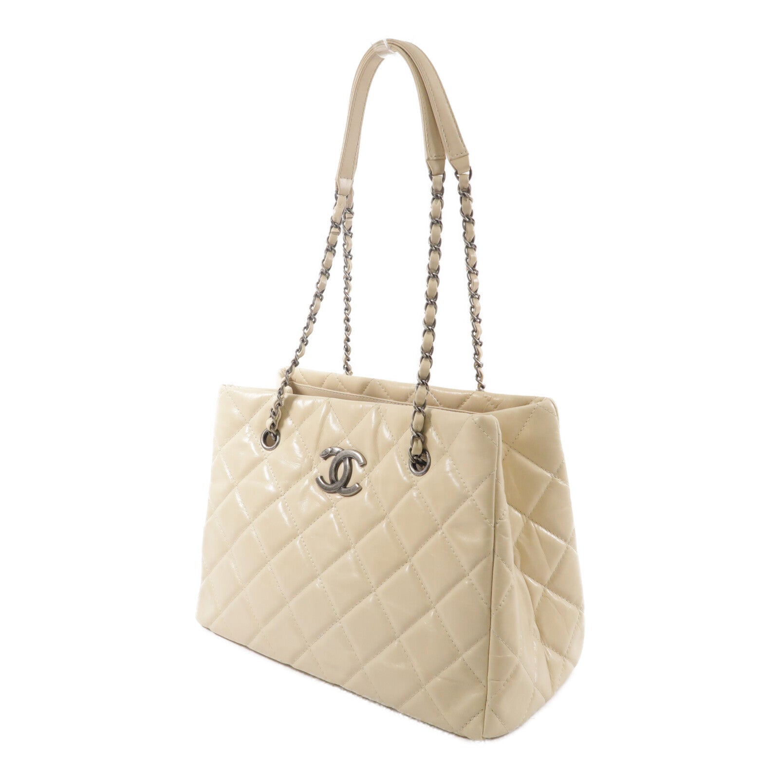 CHANEL 牛皮皮革Tote Bag鏈帶手挽袋