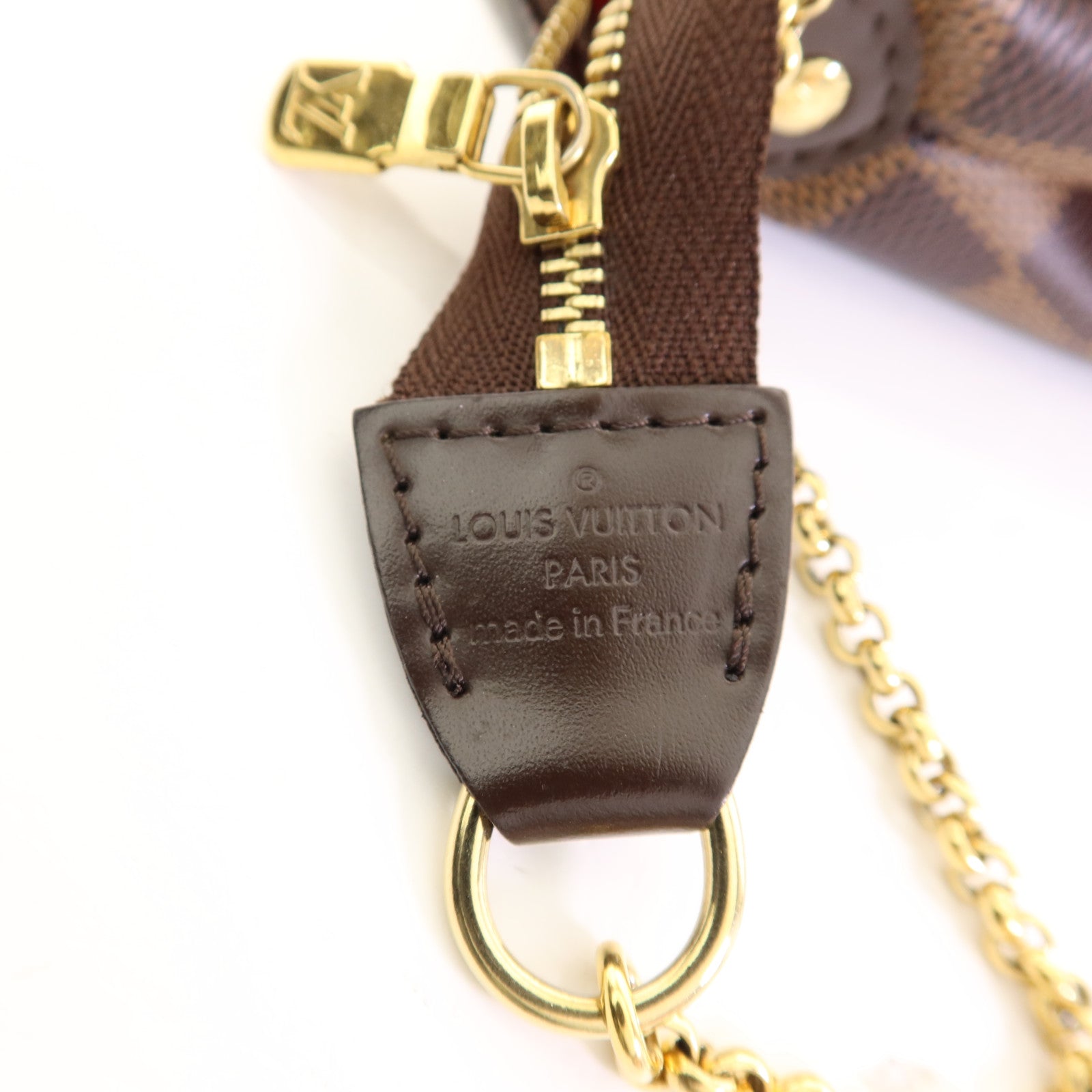 LOUIS VUITTON Damier Eva金扣手挽肩背兩用袋棕色