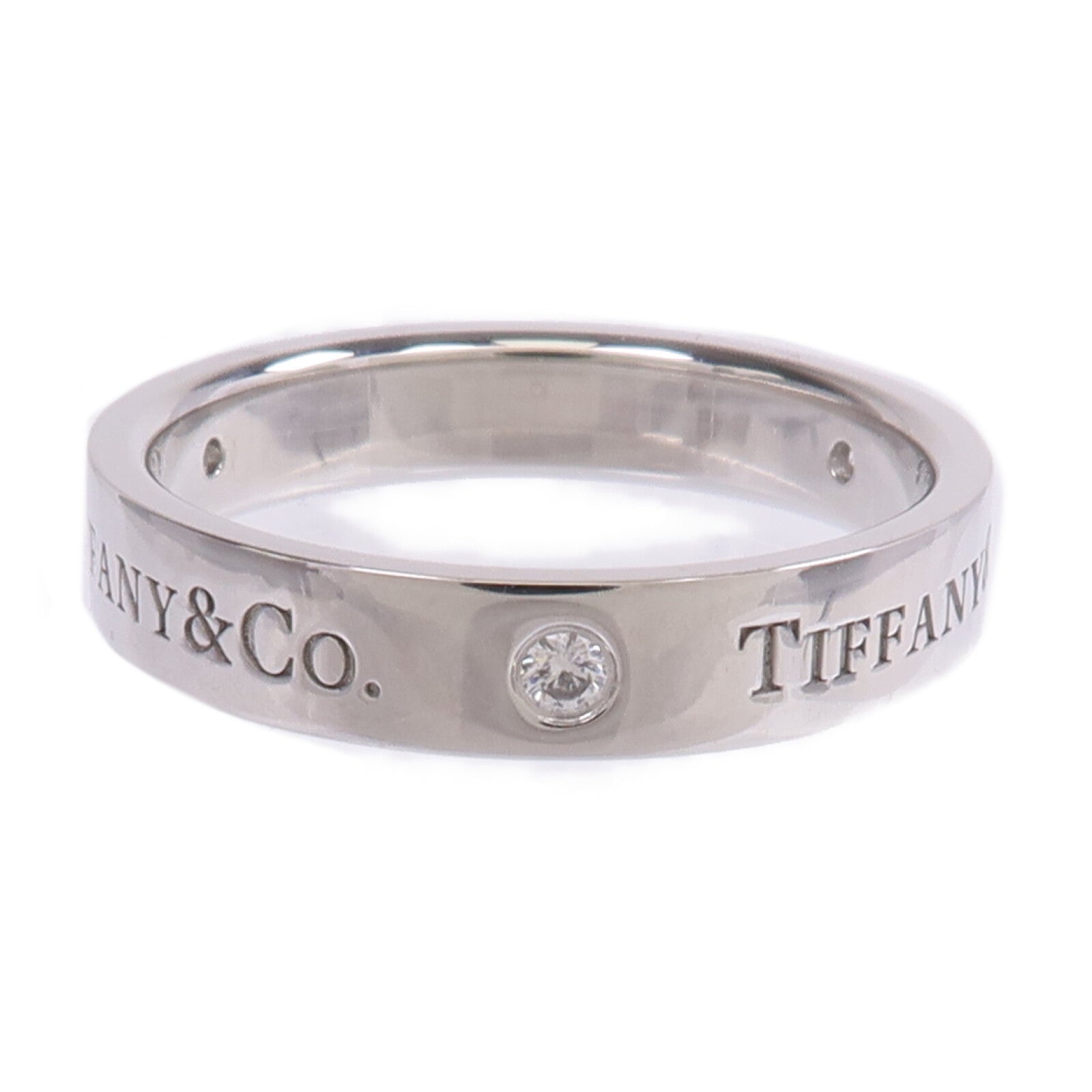 TIFFANY＆CO PT950鉑金Band Ring鑽石戒指US#8.25
