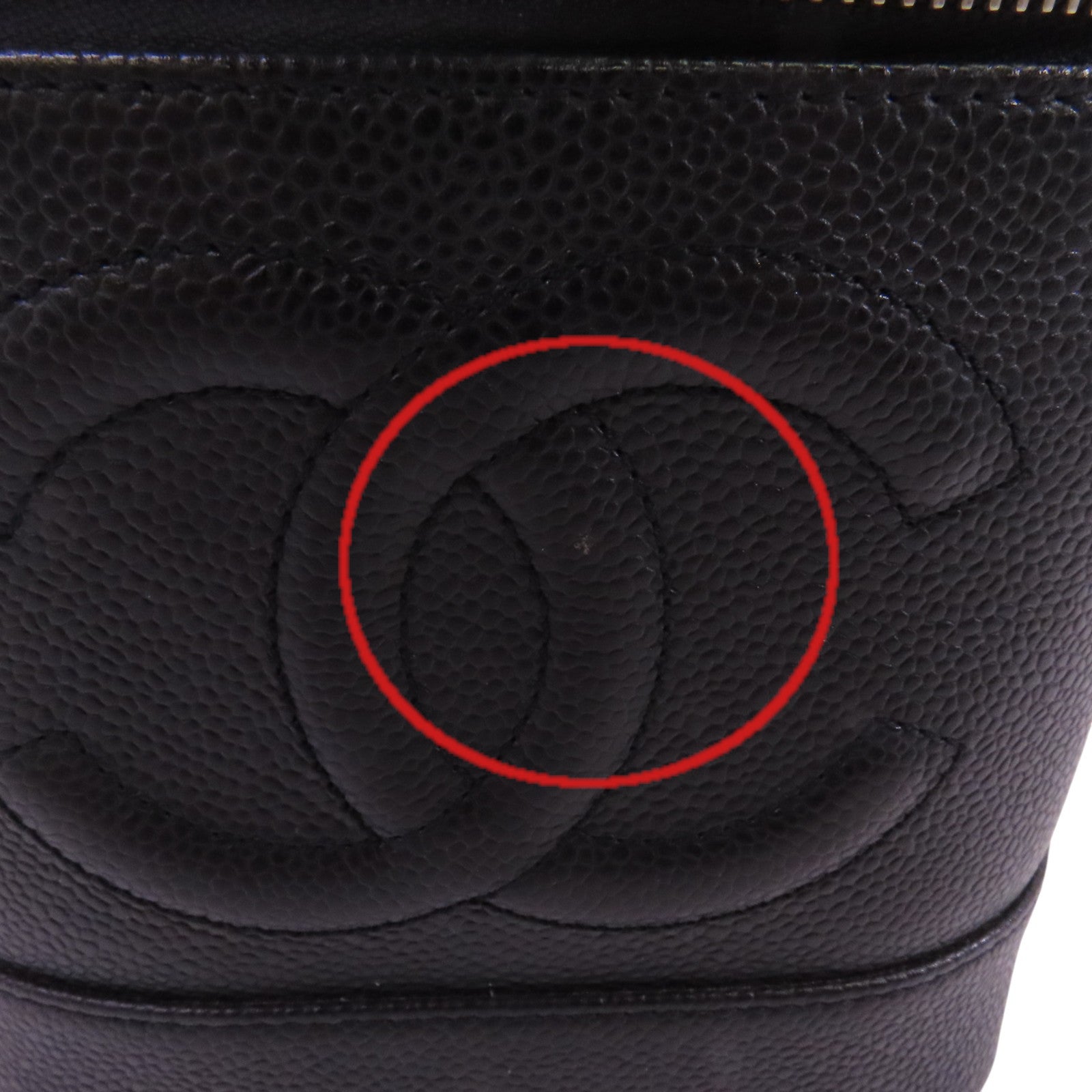 CHANEL 【激減優惠】牛皮皮革Vintage Vanity Case金扣手挽袋