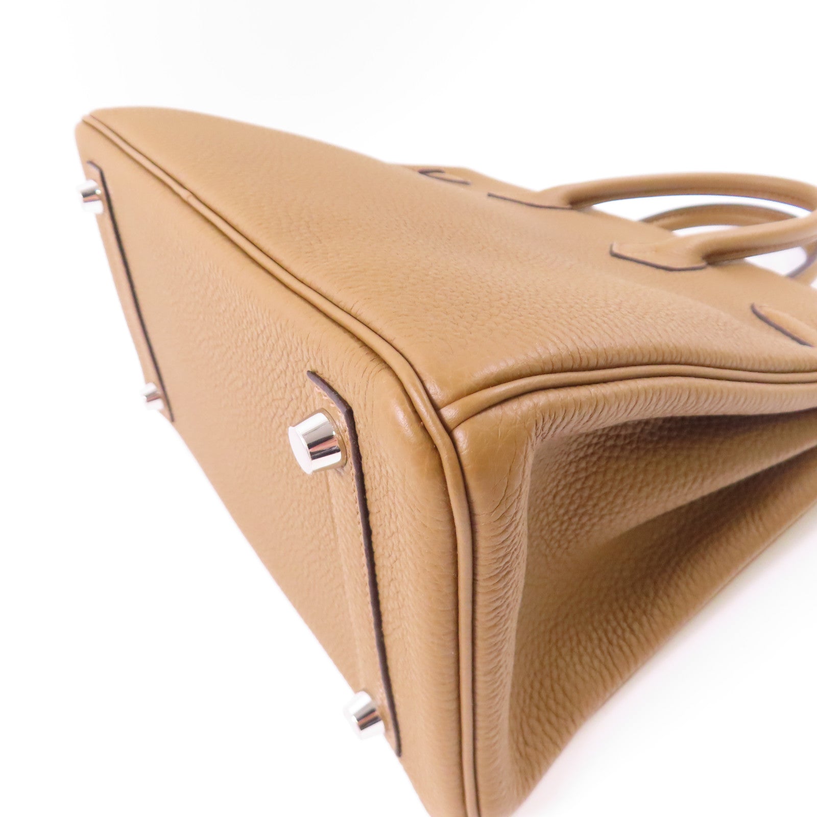 HERMES Togo皮革Birkin 25銀扣手挽袋Alezan