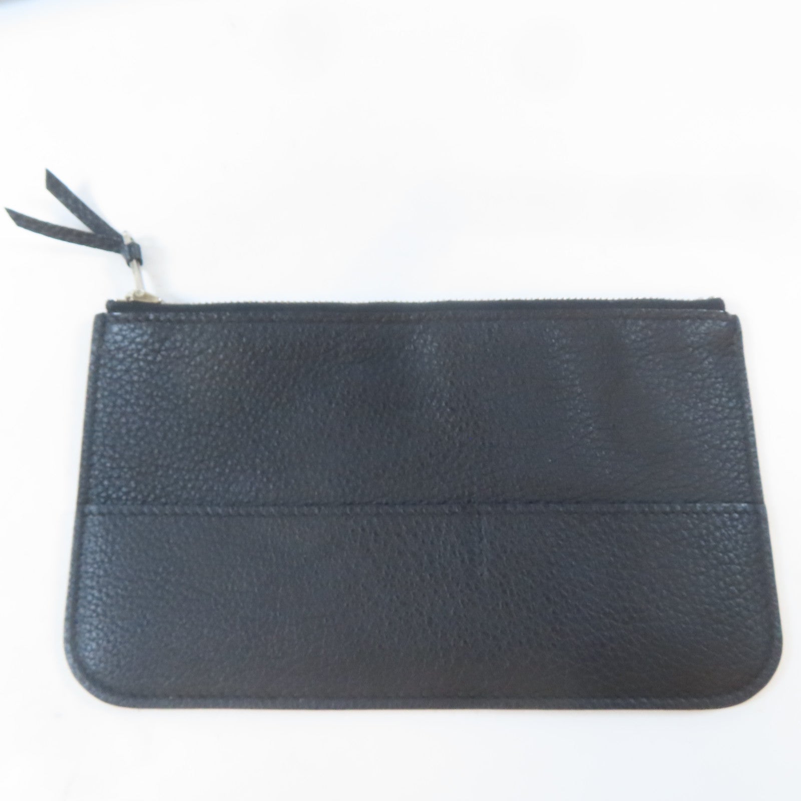 HERMES Clemence皮革Dogon GM銀扣長錢包Noir/黑色