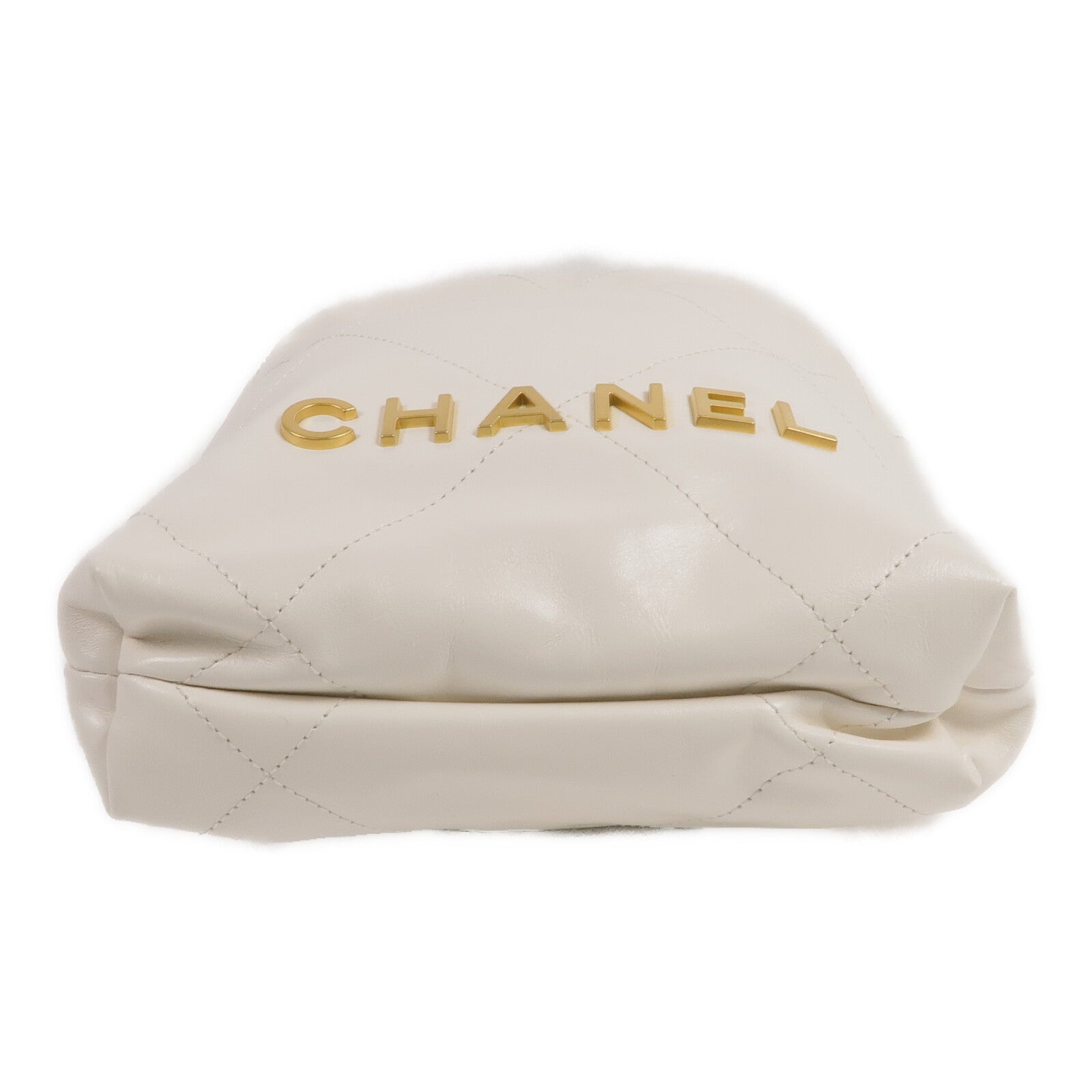 CHANEL 牛皮皮革Mini 22金扣手挽肩背兩用袋