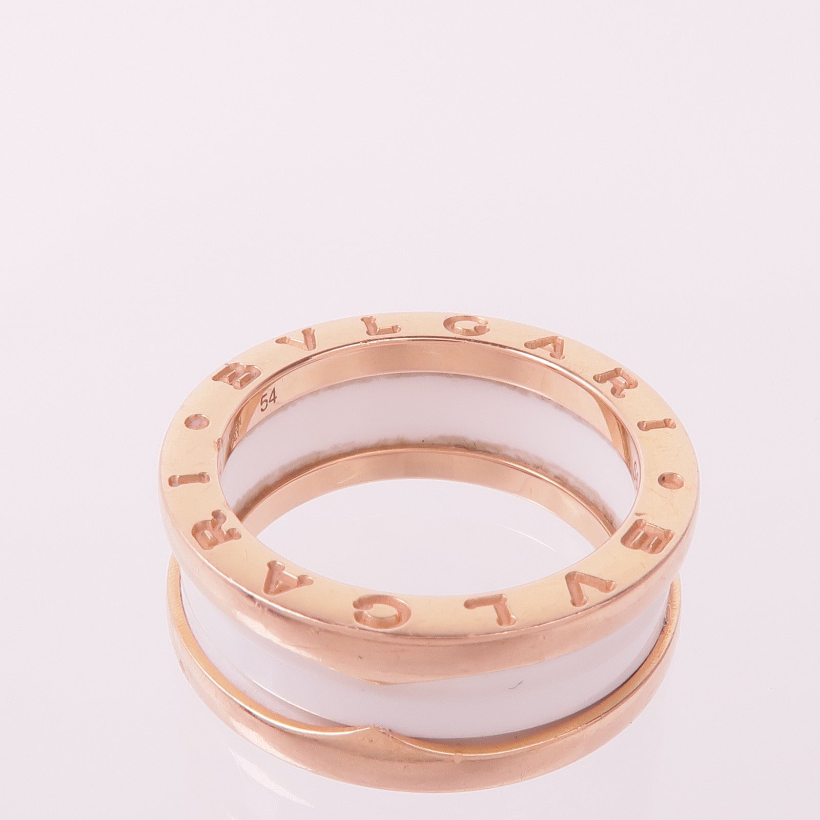 BVLGARI 18K玫瑰金/陶瓷B.Zero1 Ring戒指Bvlgari#54/US#6.75