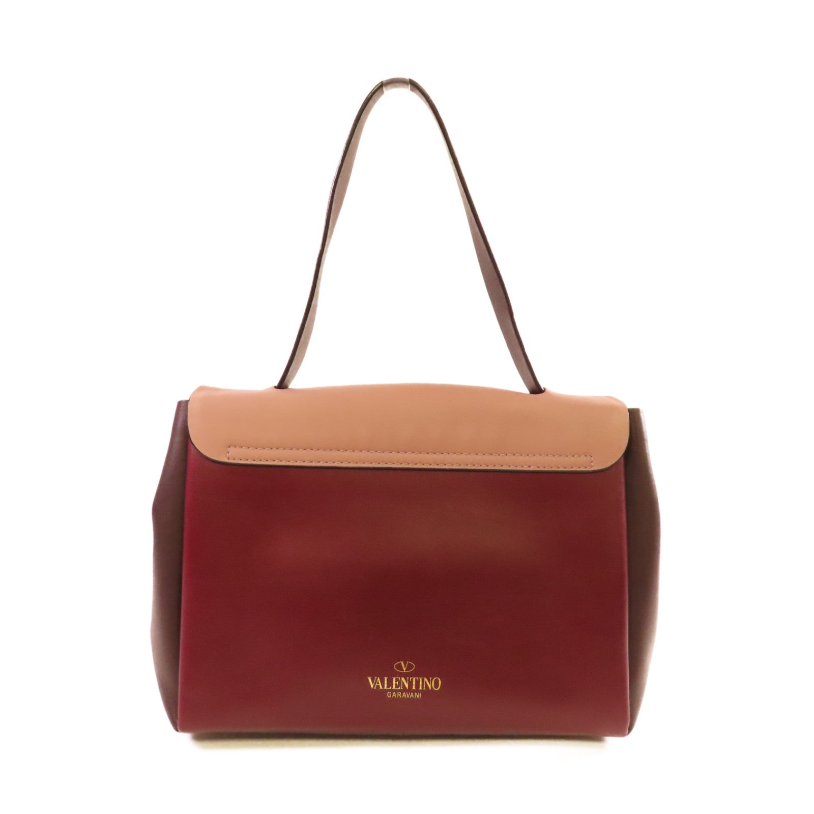 Valentino 牛皮皮革2Way Shoulder Bag金扣手挽肩背兩用袋酒紅色/啡色/粉紅色