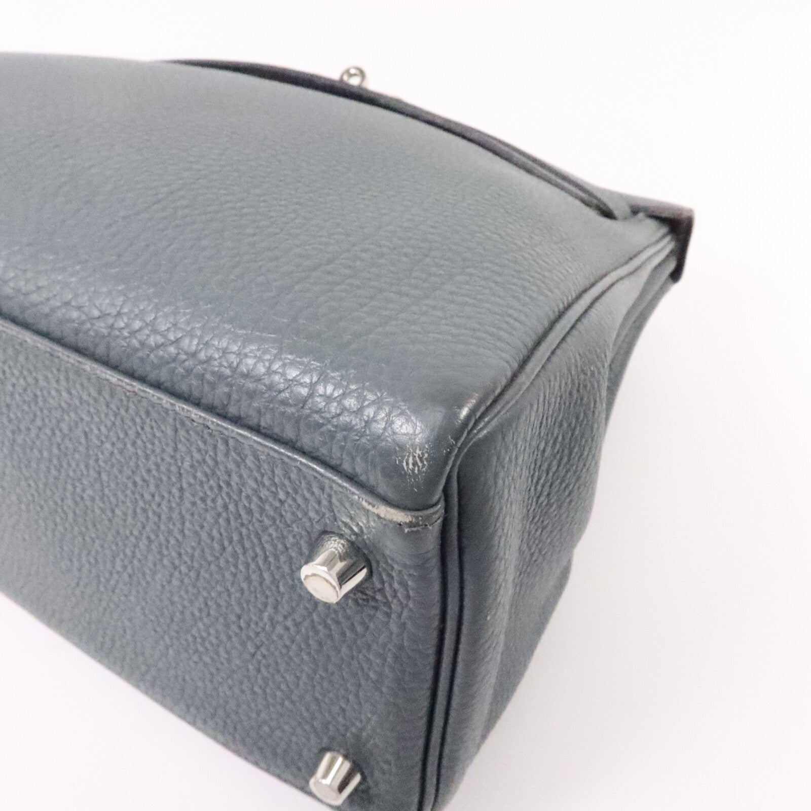 HERMES Togo皮革Kelly 32手挽肩背兩用袋Bleu Orage