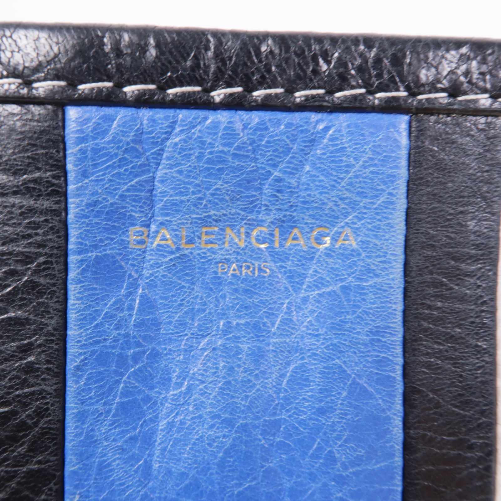 BALENCIAGA SHW Shoulder Bag 452460 Calfskin Leather White Blue Black Green