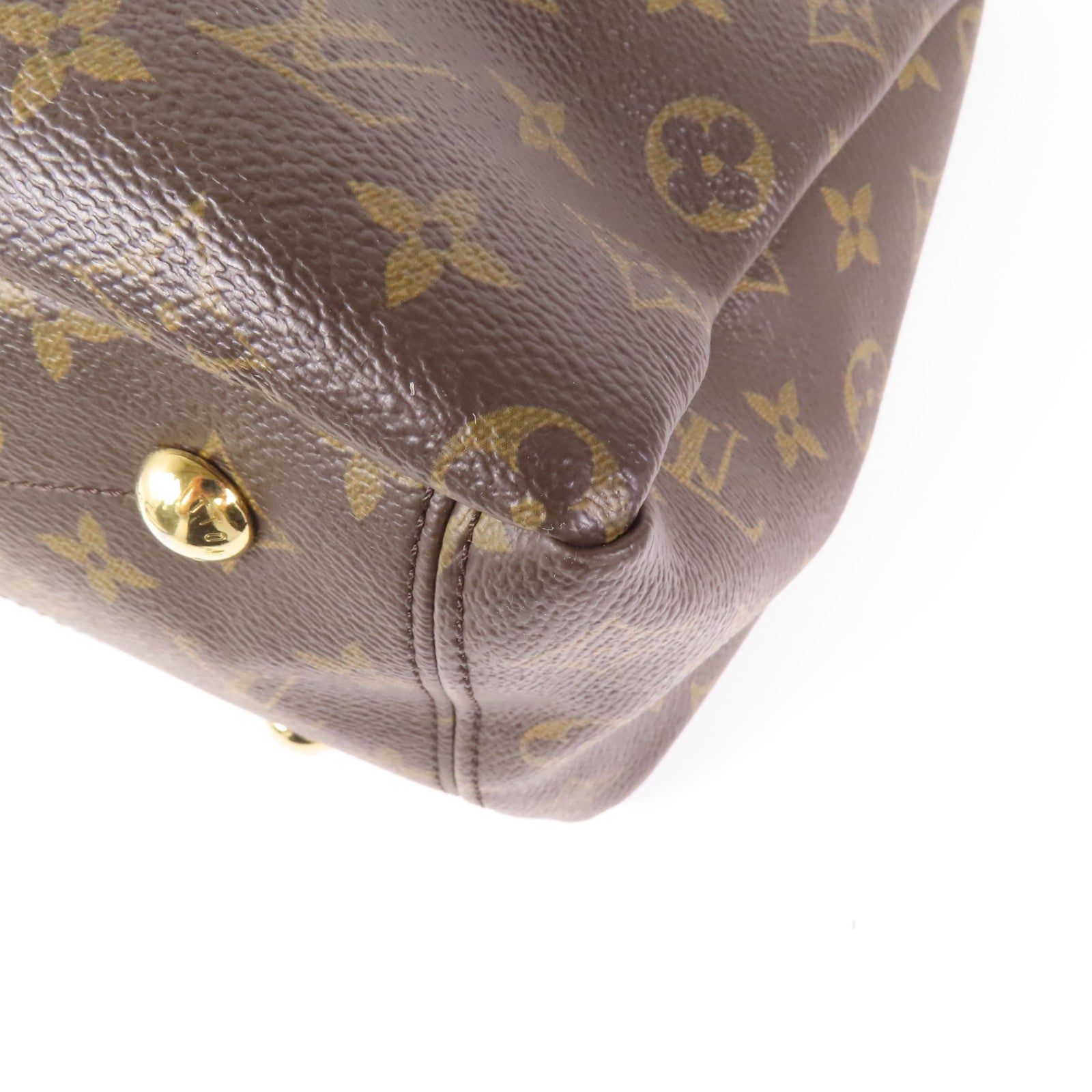 LOUIS VUITTON Monogram Pallas金扣手挽肩背兩用袋棕色/紅色