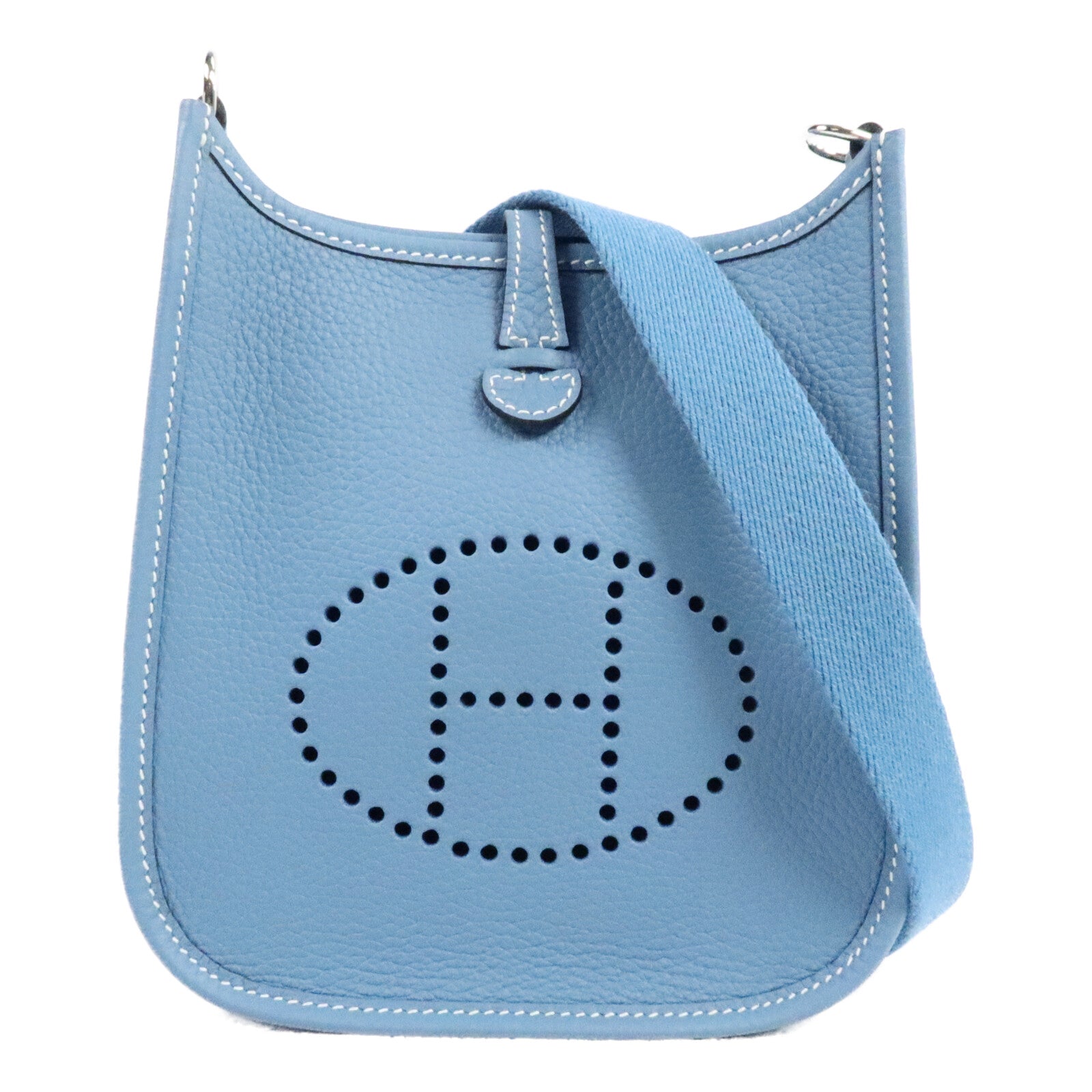 HERMES Clemence皮革Evelyne TPM肩背袋New Blue Jean