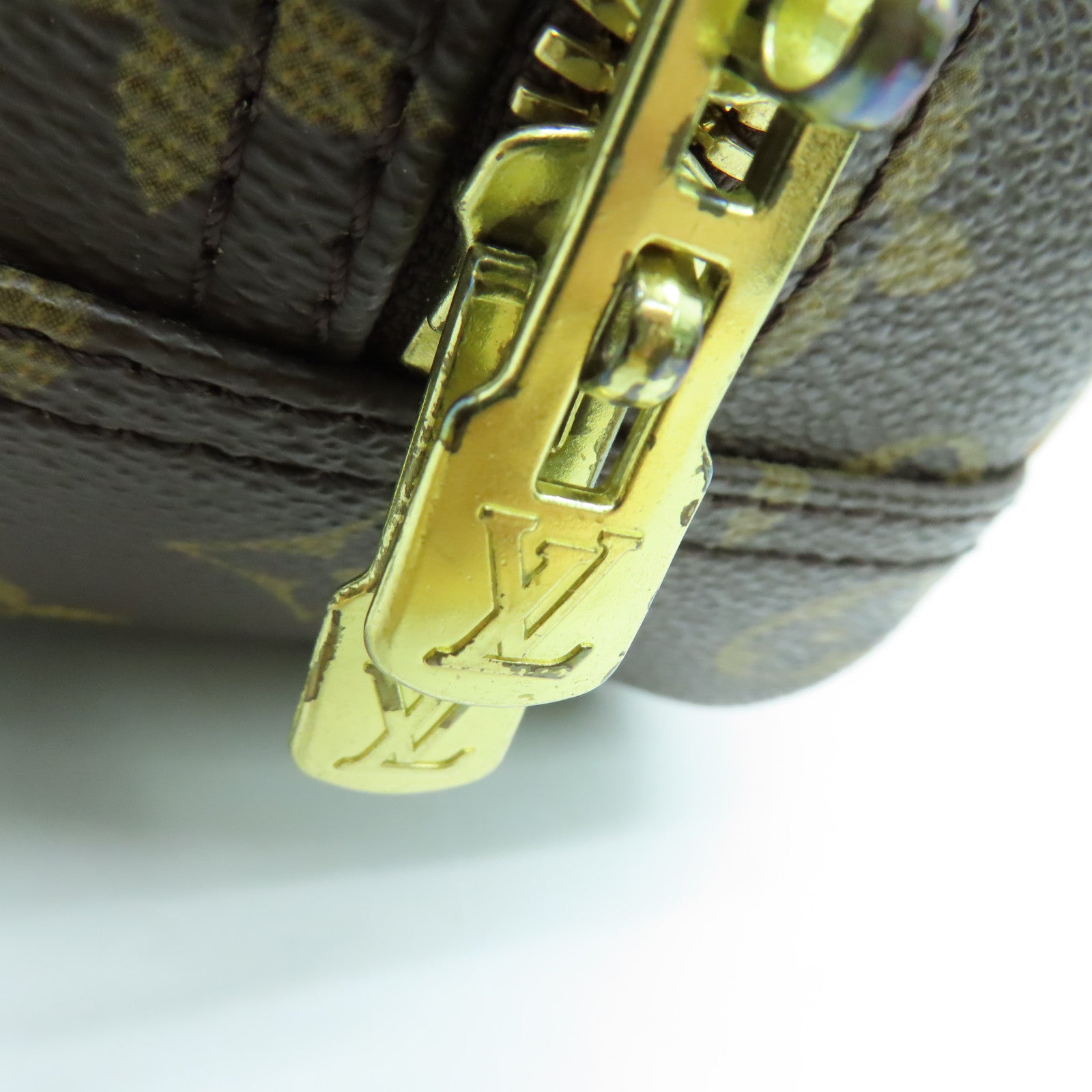 LOUIS VUITTON Monogram Trouville Hand Bag金扣手挽袋啡色