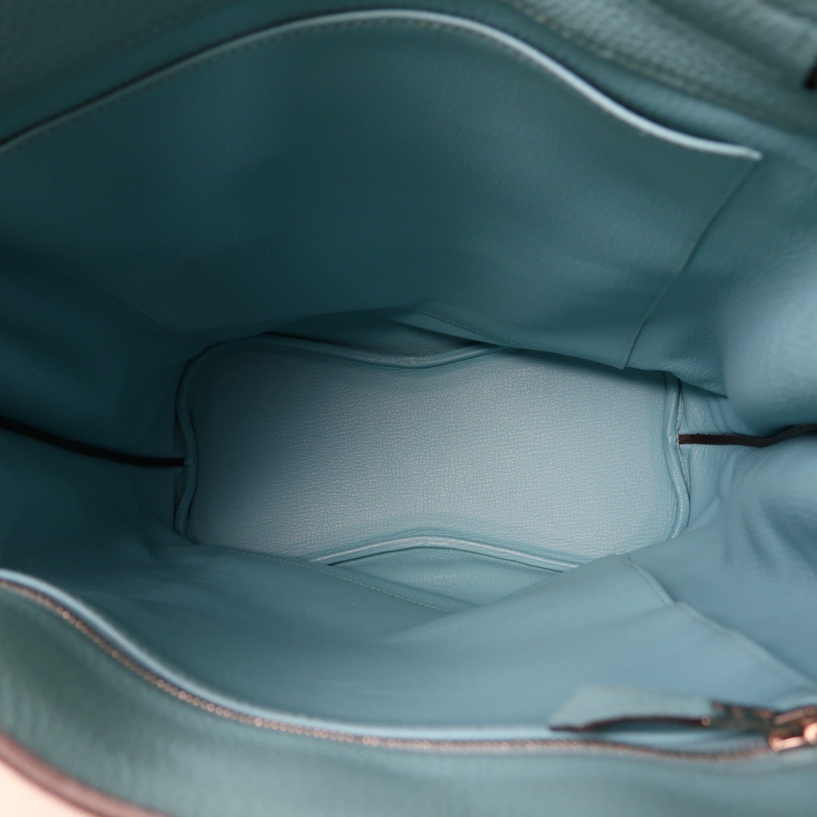 HERMES 【激減優惠】Clemence皮革So Kelly 26銀扣肩背袋環礁藍色