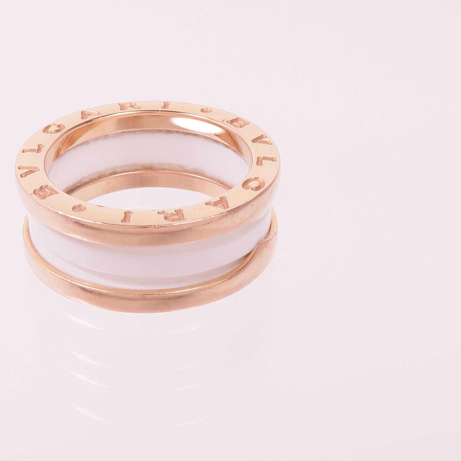 BVLGARI 18K玫瑰金/陶瓷B.Zero1 Ring戒指Bvlgari#54/US#6.75
