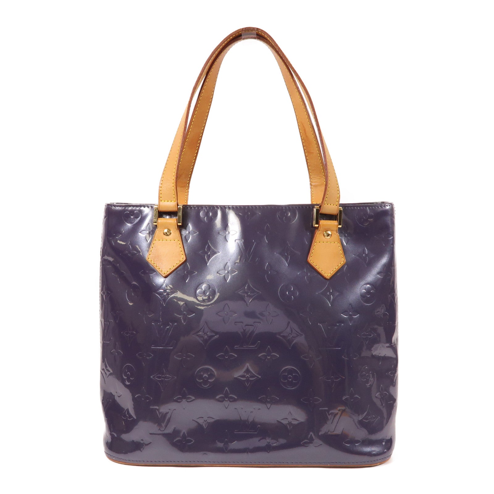 LOUIS VUITTON Monogram Vernis Houston金扣手挽袋紫色