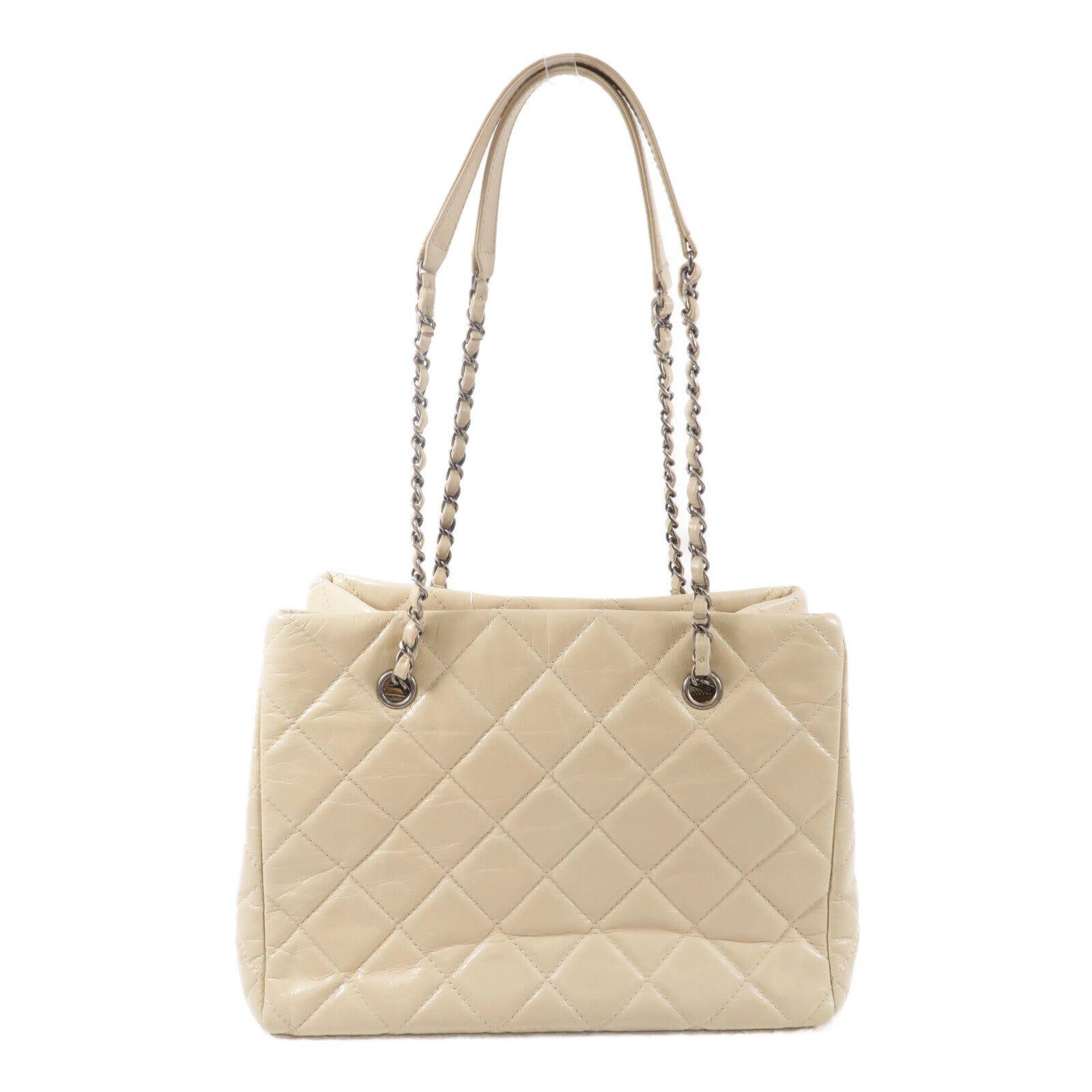 CHANEL 牛皮皮革Tote Bag鏈帶手挽袋