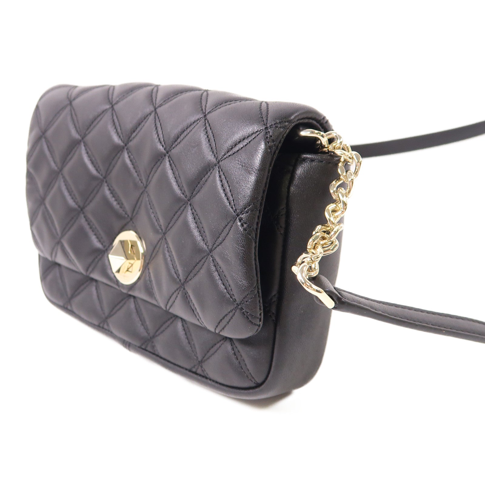 Kate Spade 皮革Flap Turnlock Shoulder Bag金扣鏈帶肩背袋