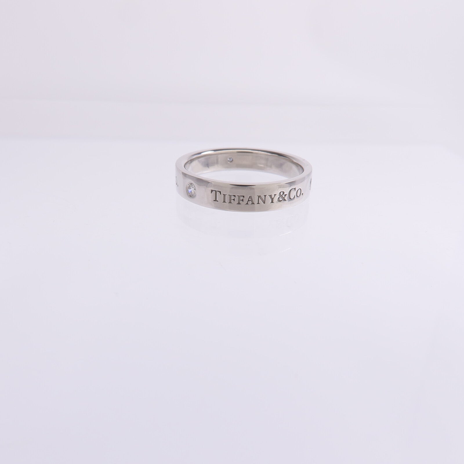 TIFFANY＆CO PT950鉑金Band Ring鑽石戒指US#8.25