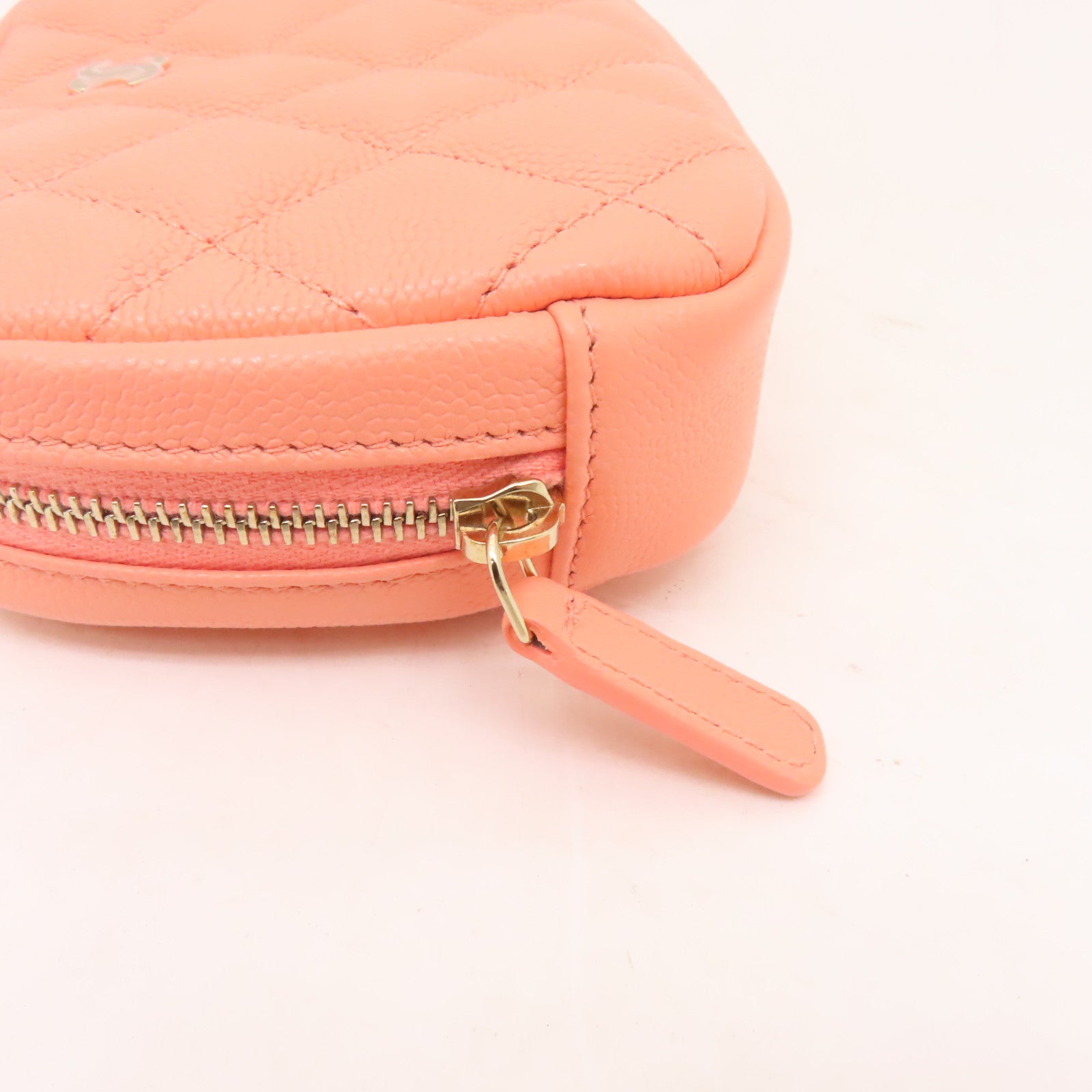 CHANEL 【激減優惠】菱格Caviar皮革Clutch Bag金扣手拿包粉紅色
