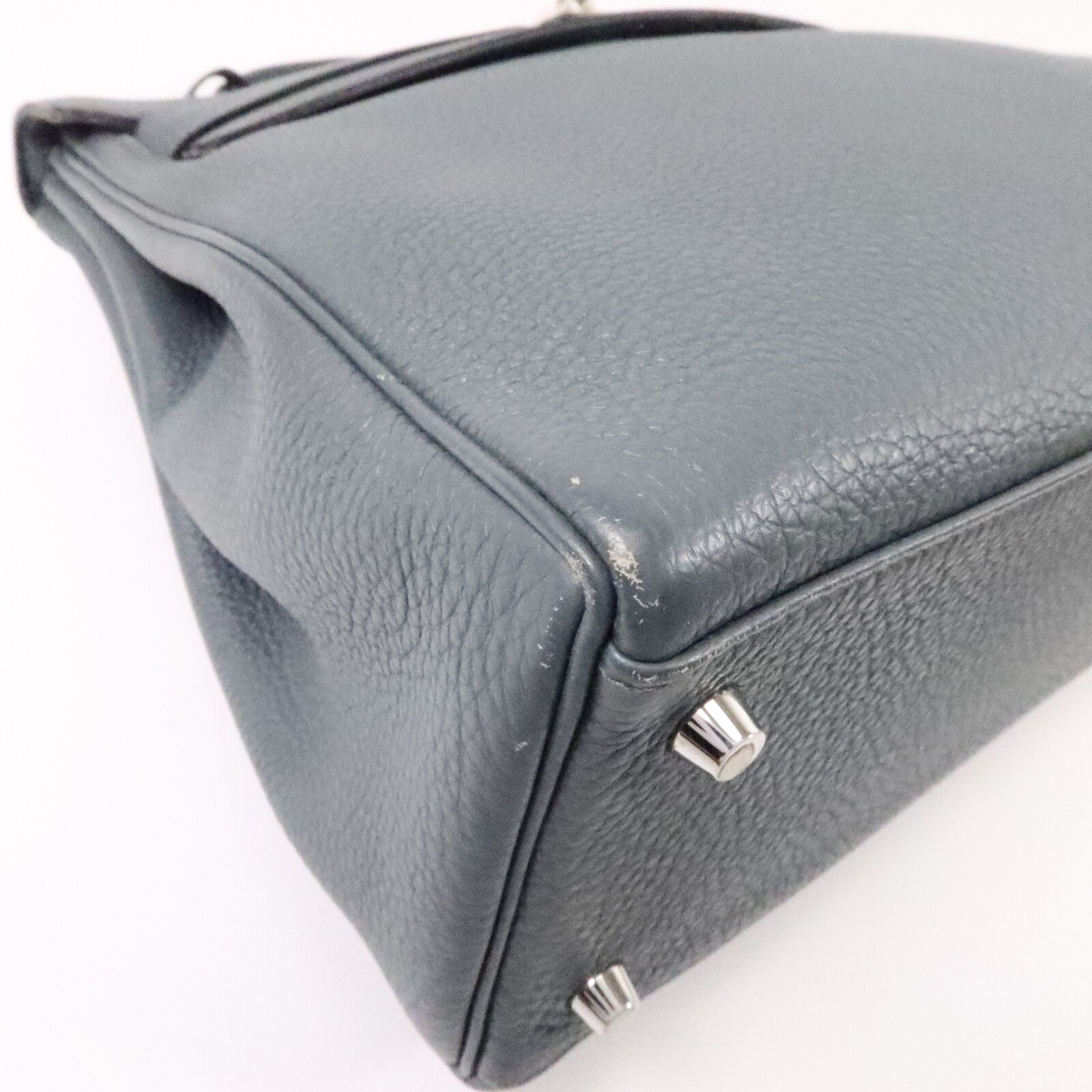 HERMES Togo皮革Kelly 32手挽肩背兩用袋Bleu Orage