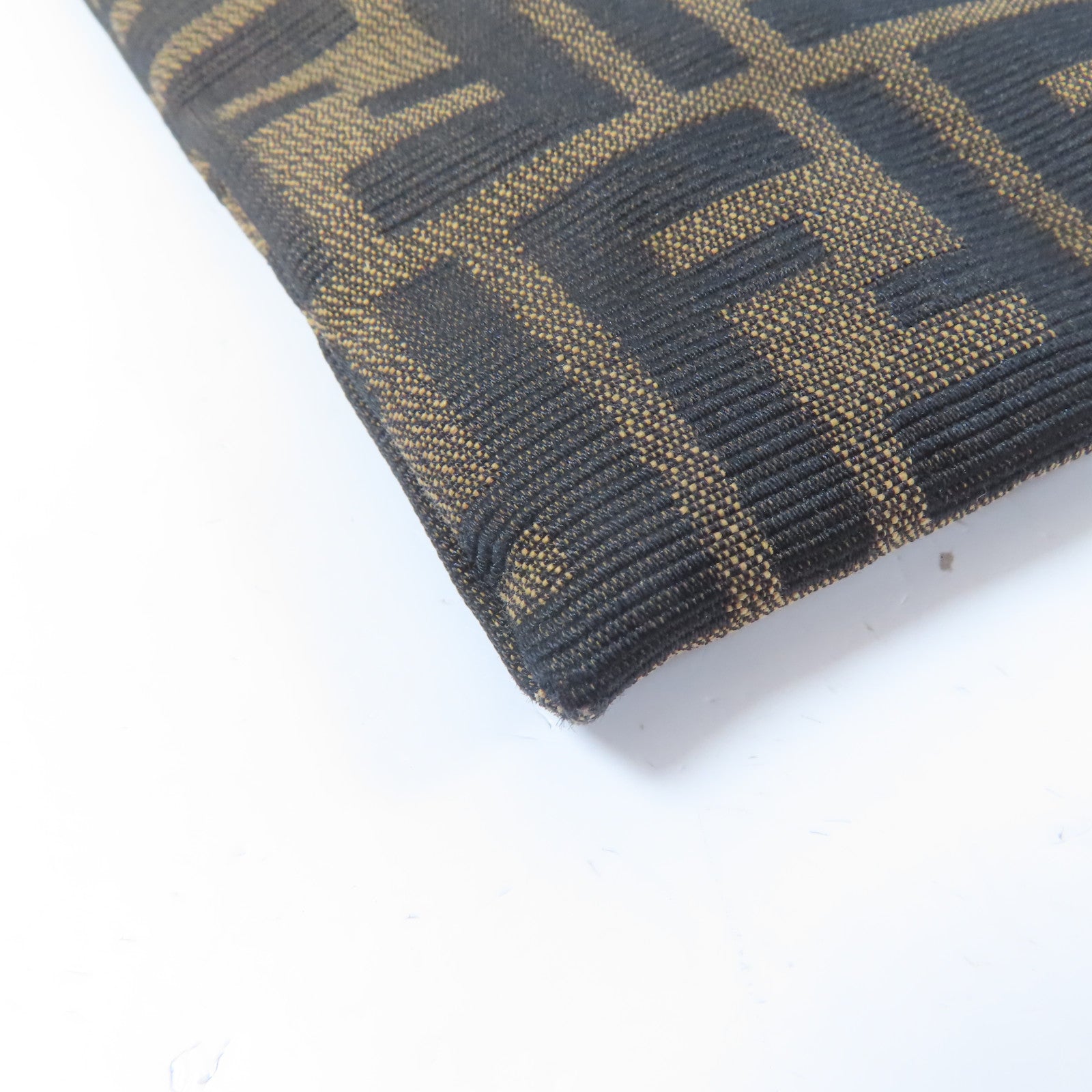 FENDI 帆布Tote Bag銀扣手挽袋啡色
