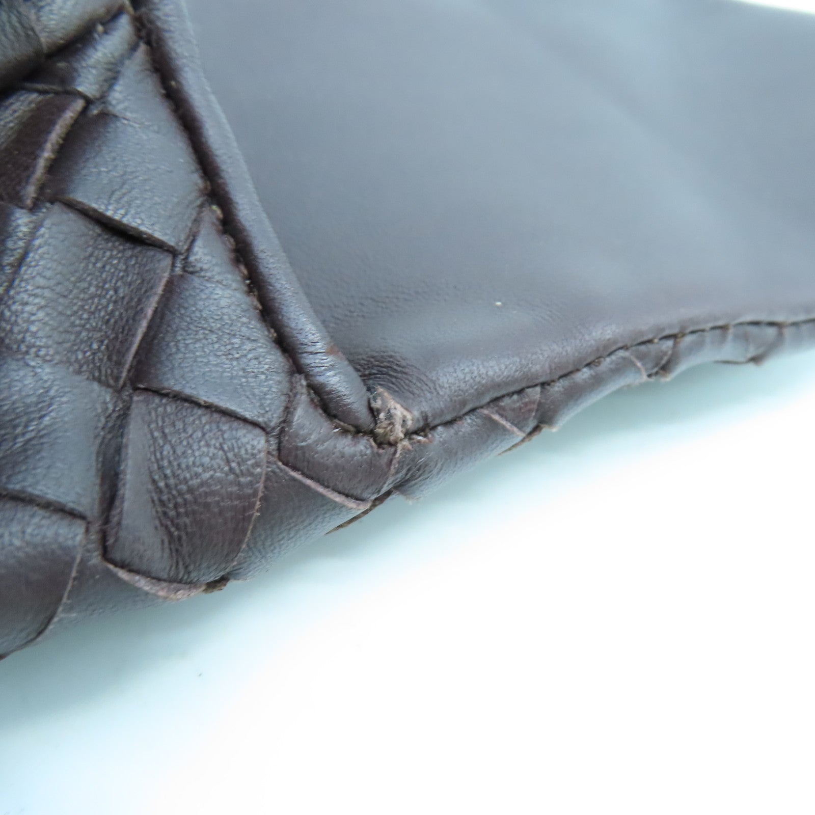 BOTTEGA VENETA 织纹皮革Clutch Bag手拿包啡色