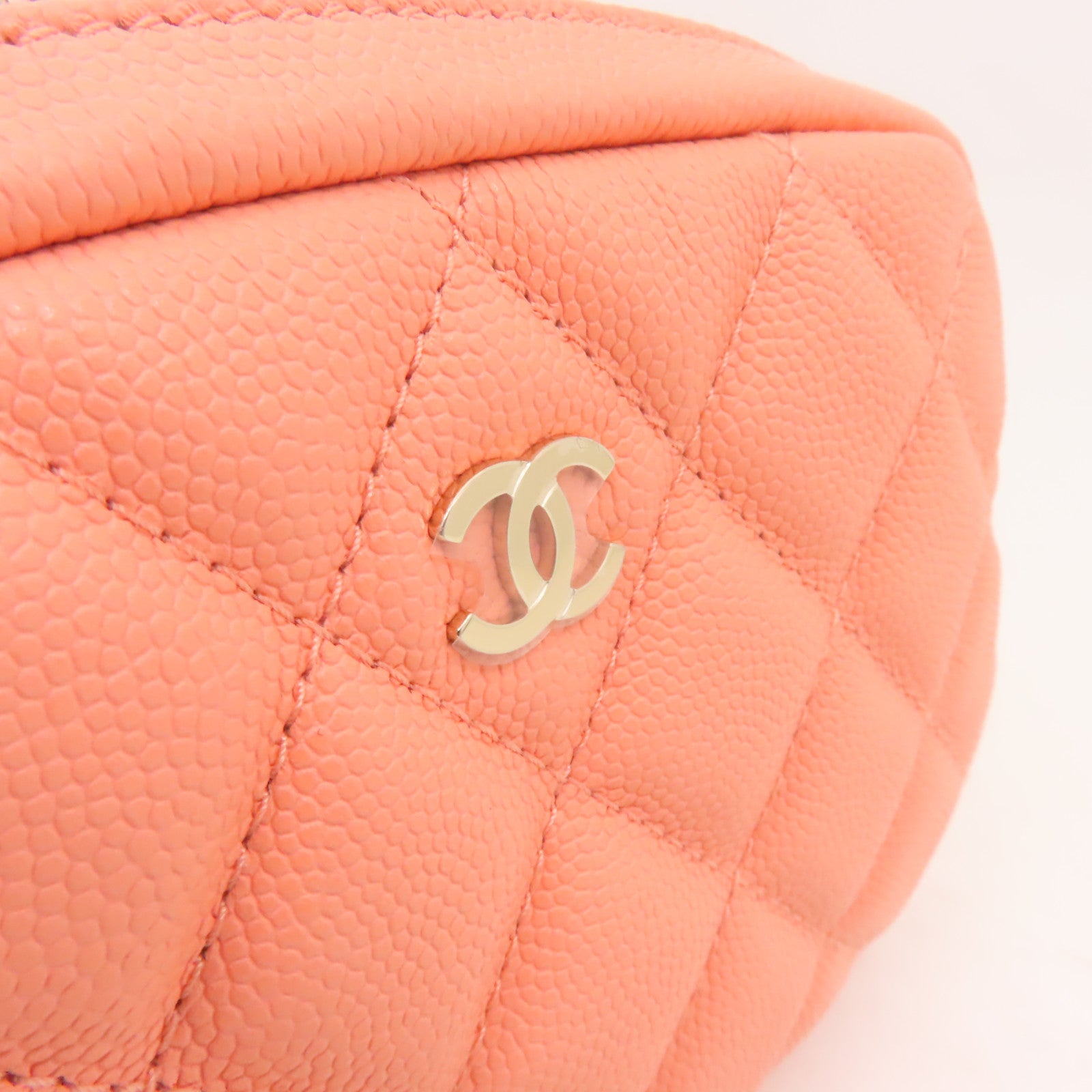 CHANEL 【激減優惠】菱格Caviar皮革Clutch Bag金扣手拿包粉紅色