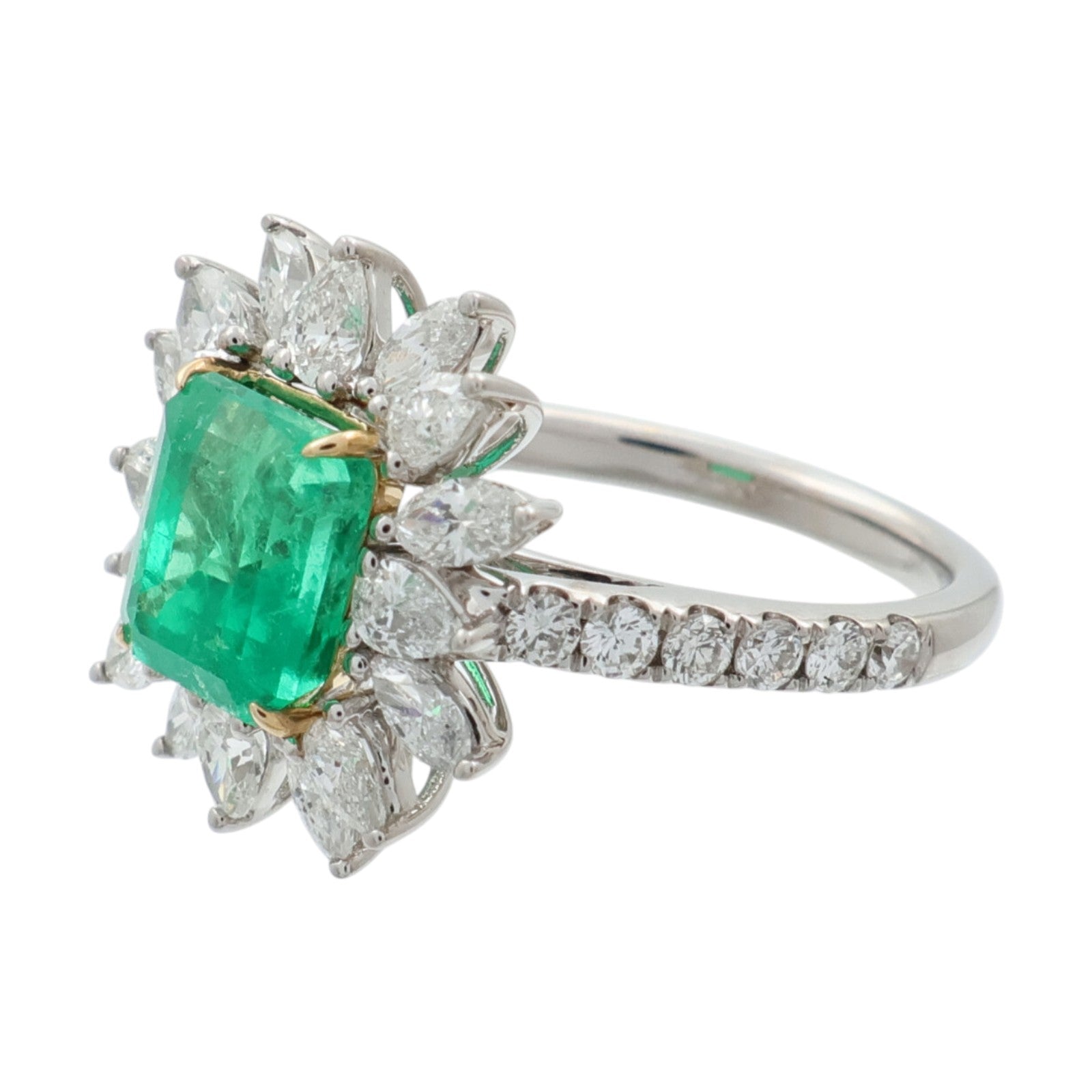 JEWELRY 18K白金/黃金/綠寶石Emerald鑽石戒指