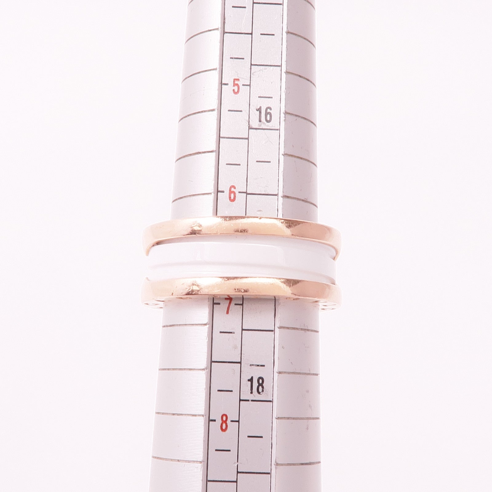 BVLGARI 18K玫瑰金/陶瓷B.Zero1 Ring戒指Bvlgari#54/US#6.75