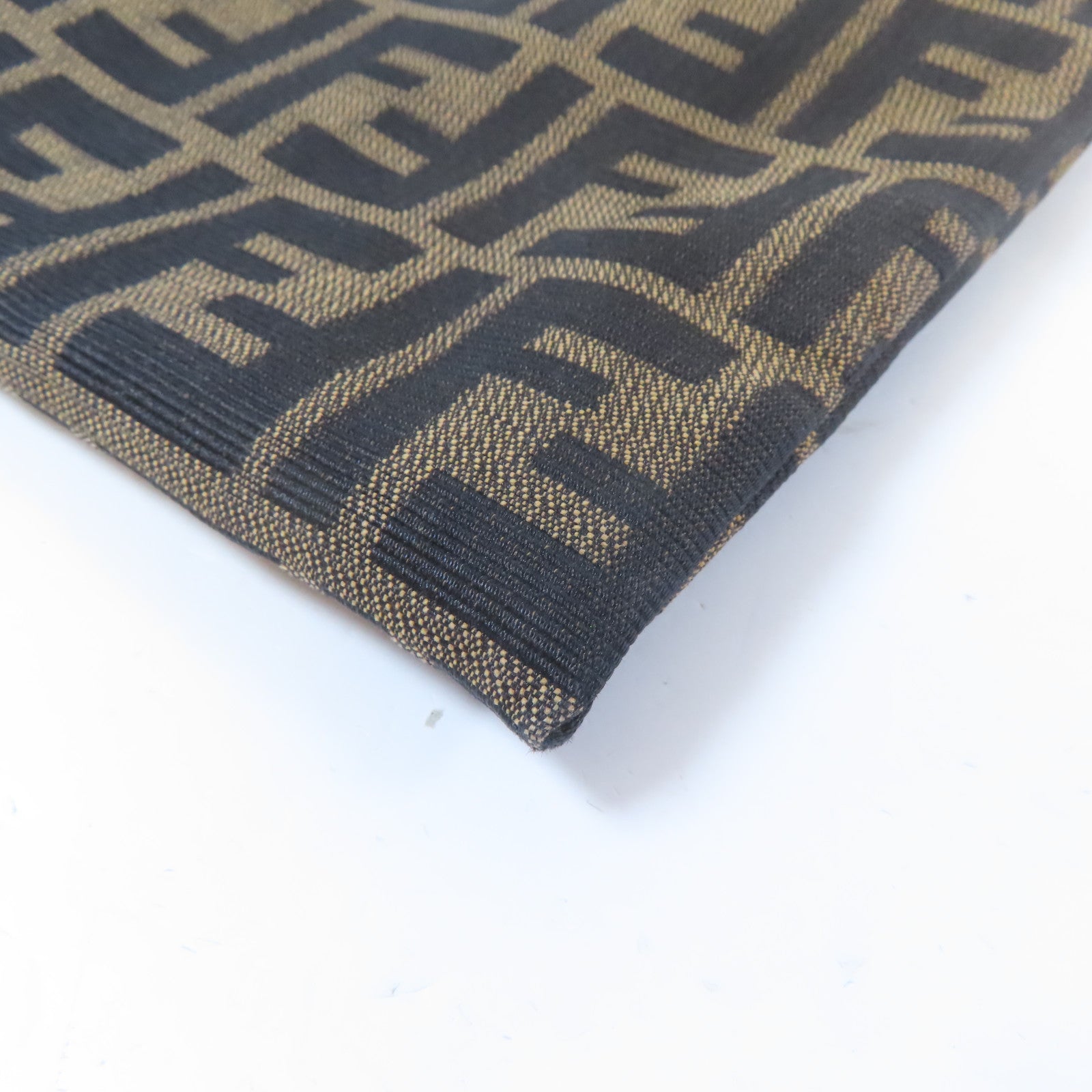FENDI 帆布Tote Bag銀扣手挽袋啡色