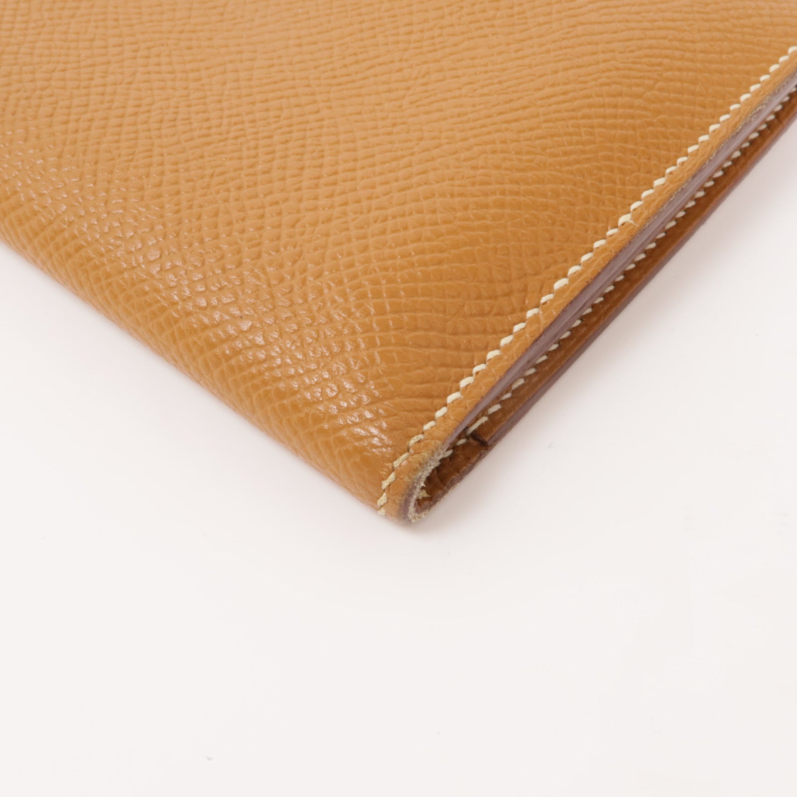 HERMES Epsom皮革Bearn W Snap Wallet銀扣長錢包37 Gold