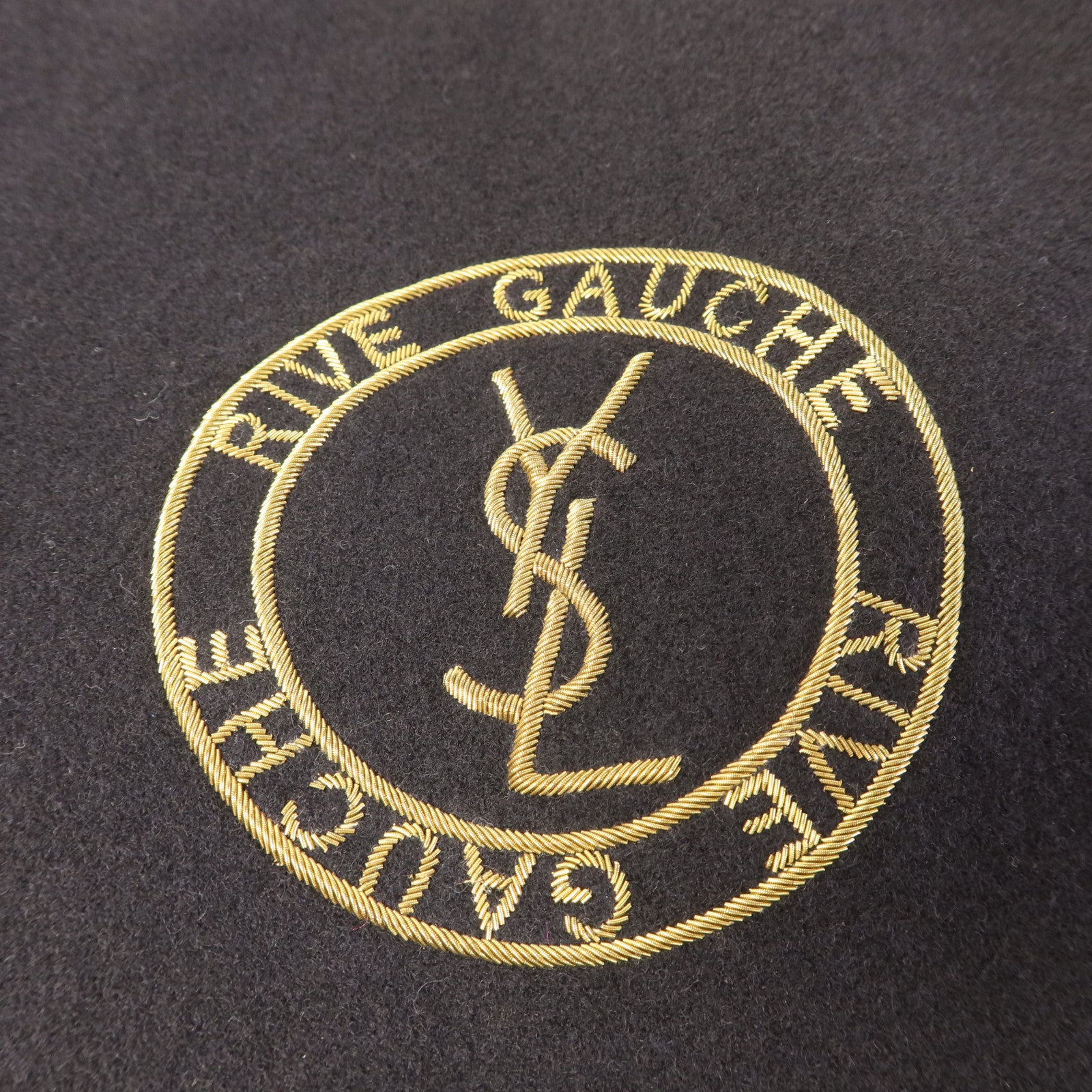 YVES SAINT LAURENT 繡氈/皮革Rive Gauche金扣肩背袋