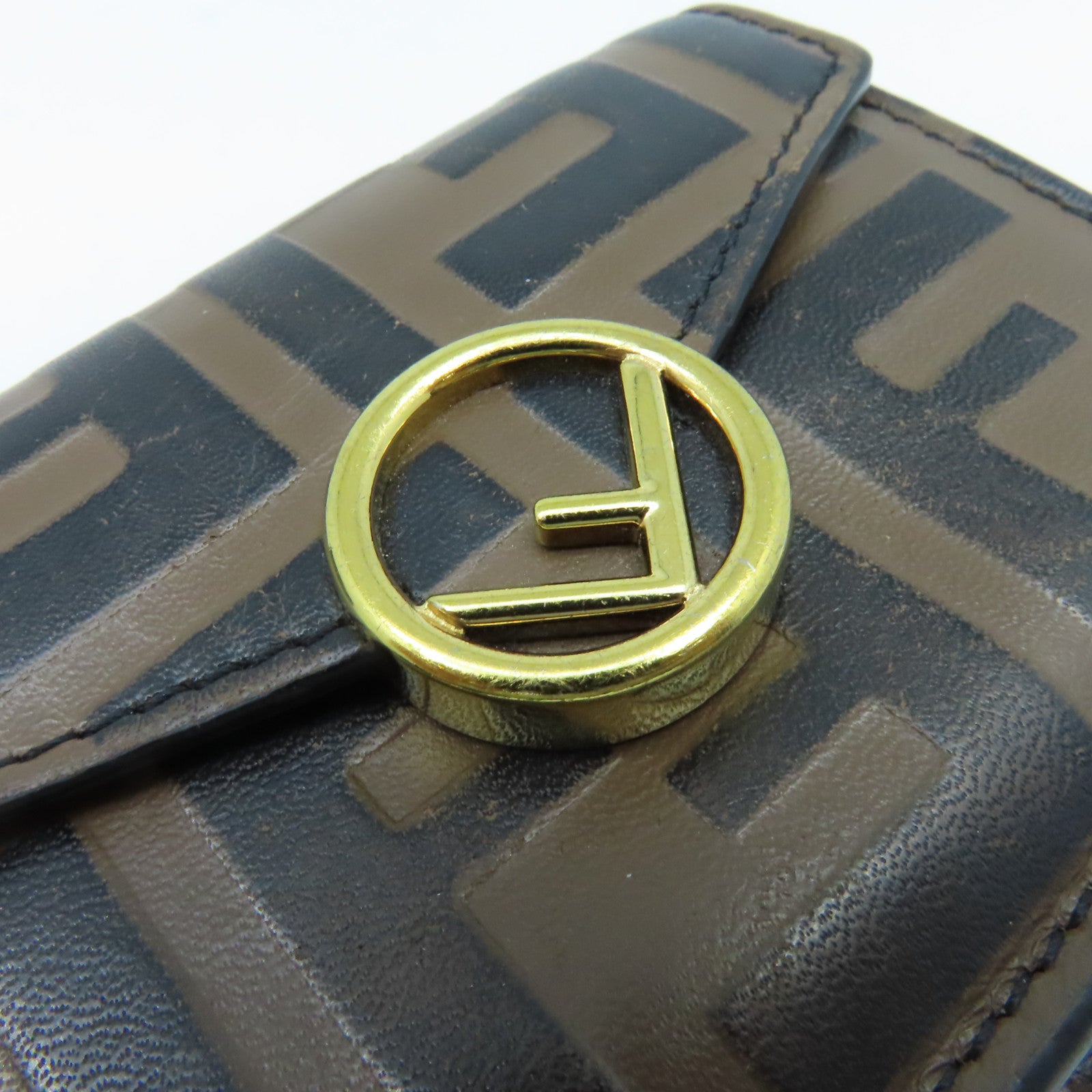 FENDI 牛皮皮革Mini Wallet迷你錢包啡色