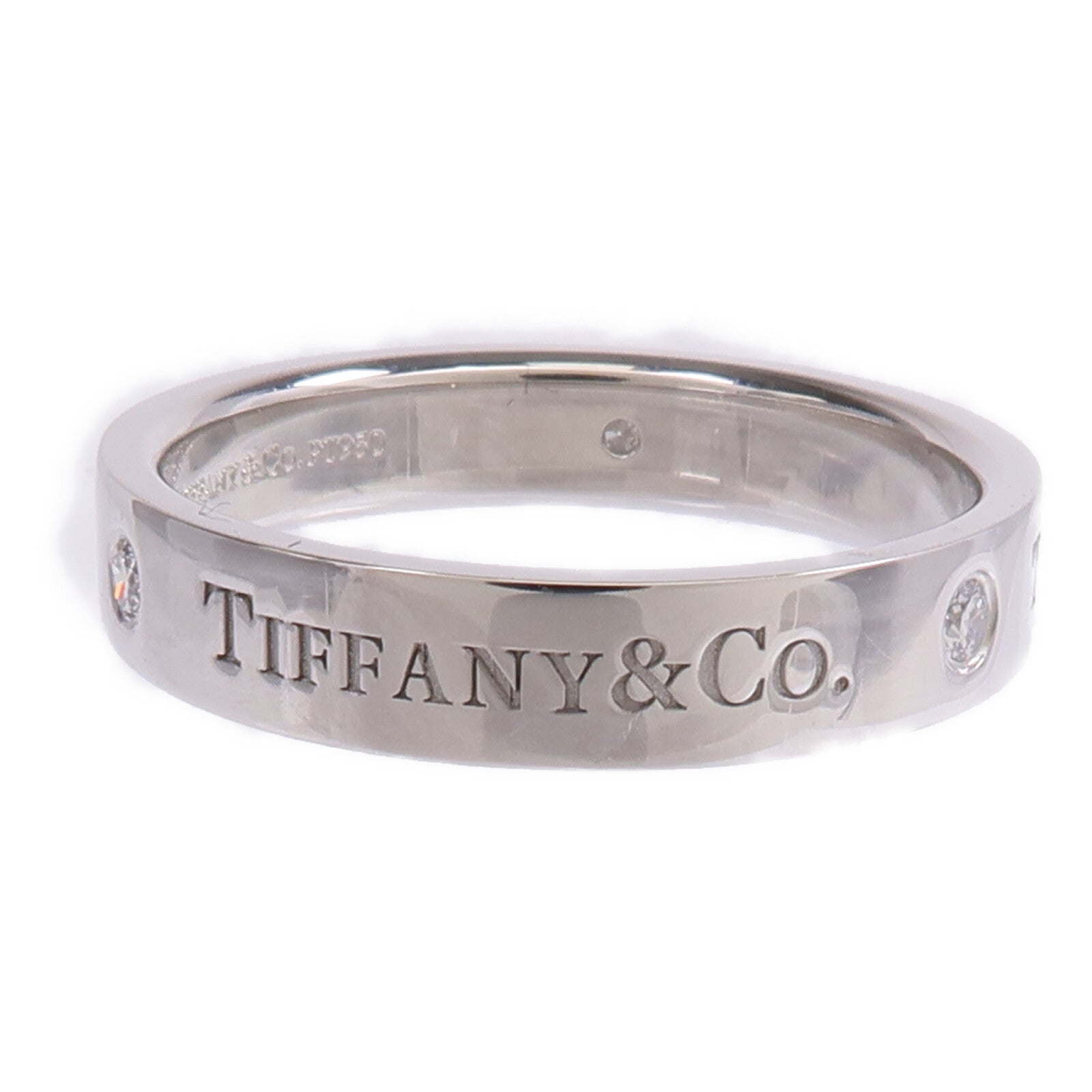 TIFFANY＆CO PT950鉑金Band Ring鑽石戒指US#8.25