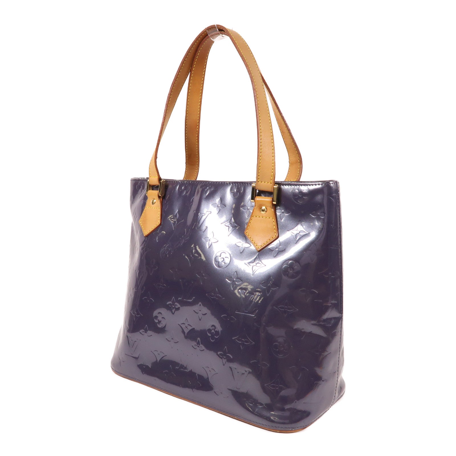 LOUIS VUITTON Monogram Vernis Houston金扣手挽袋紫色