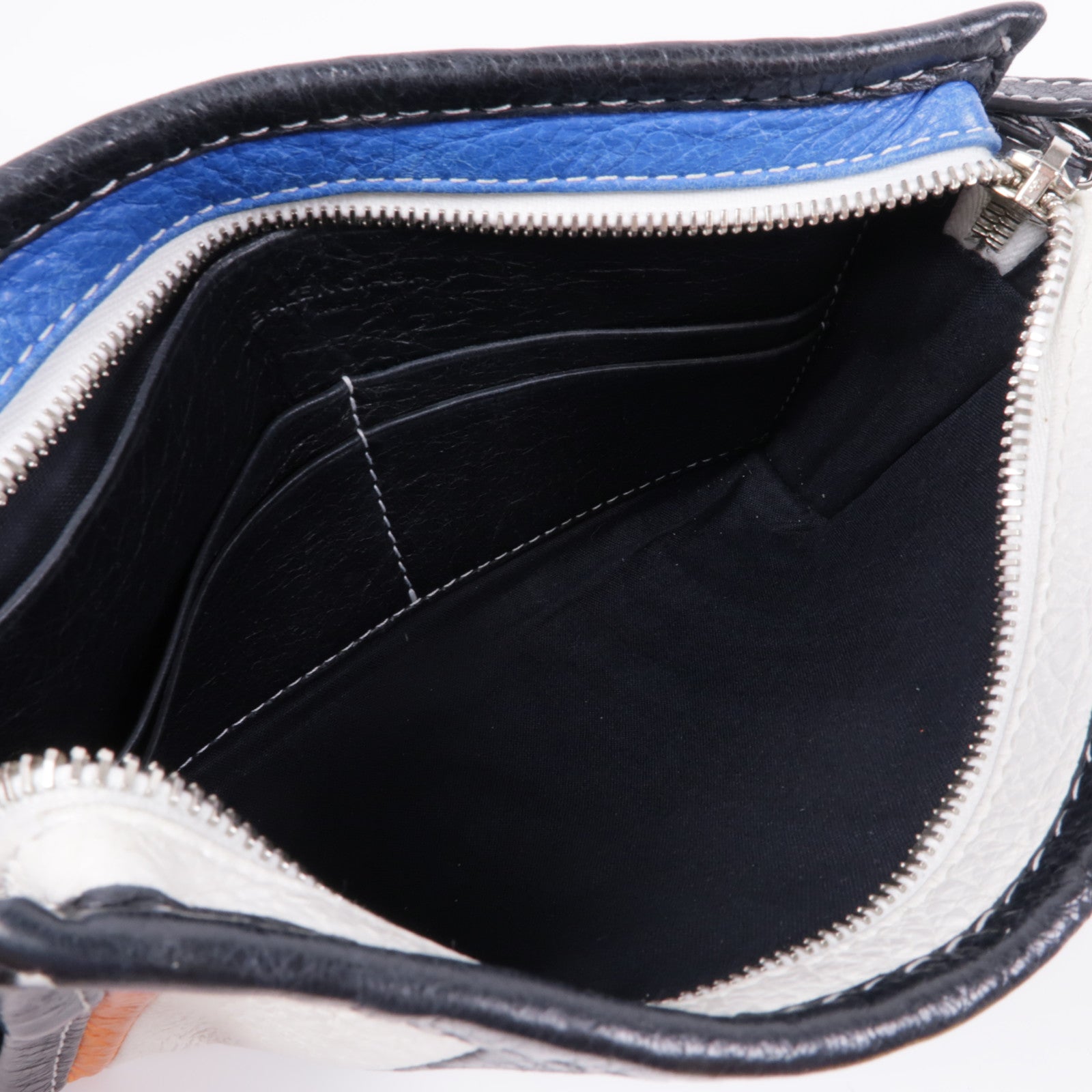 BALENCIAGA SHW Shoulder Bag 452460 Calfskin Leather White Blue Black Green