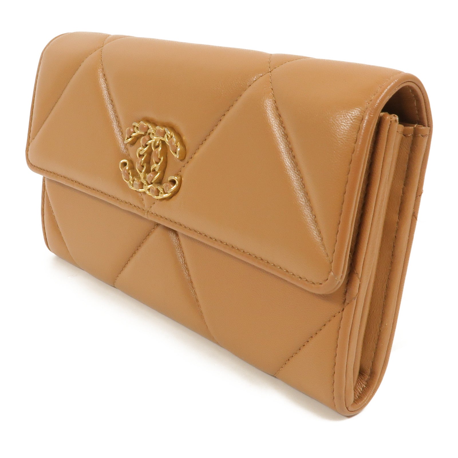 CHANEL 羊皮皮革C19 Long Wallet長錢包