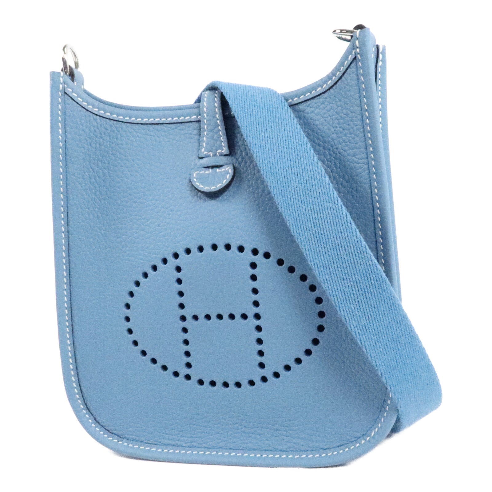 HERMES Clemence皮革Evelyne TPM肩背袋New Blue Jean
