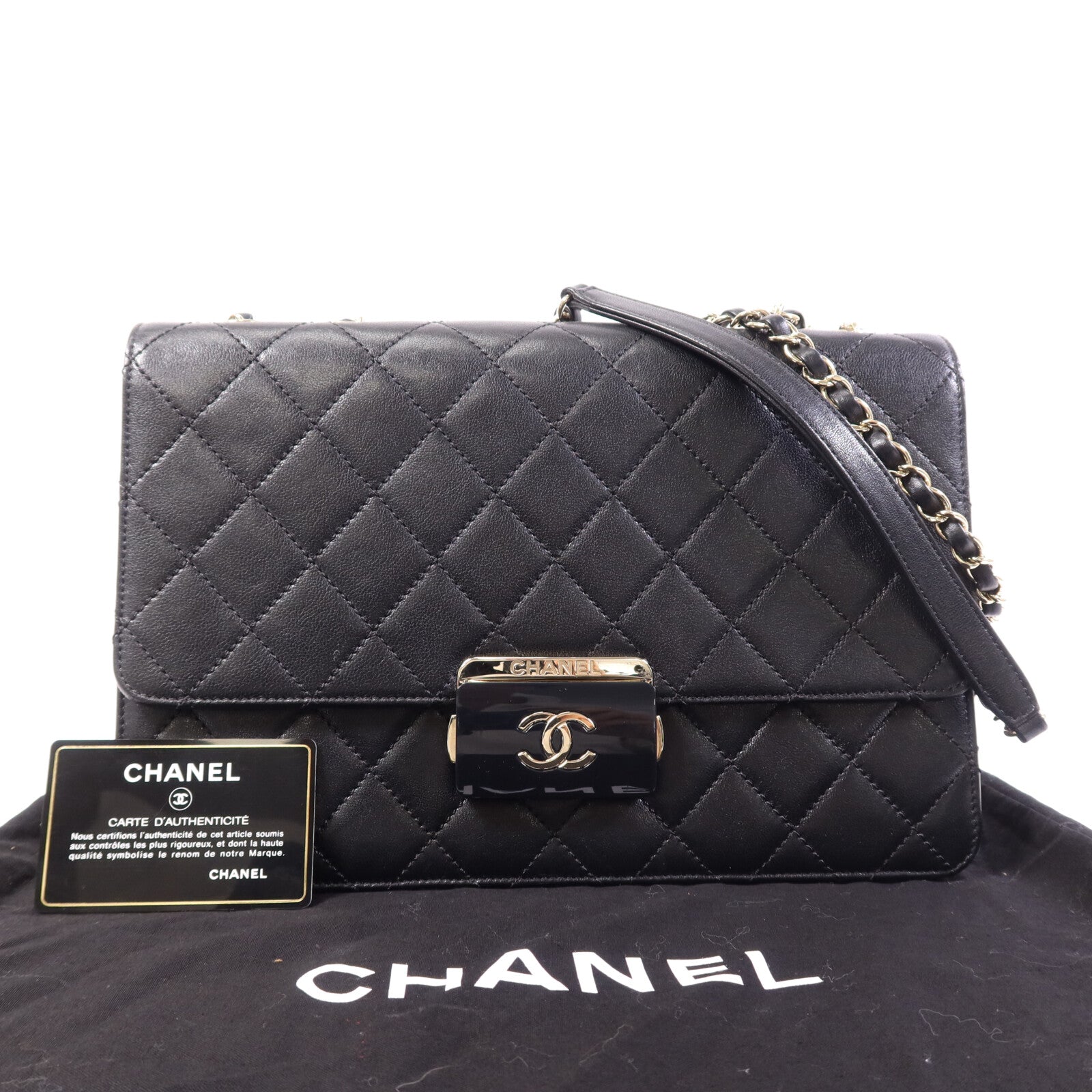 CHANEL 【激減優惠】牛皮皮革Chain Shoulder Bag金扣鏈帶肩背袋