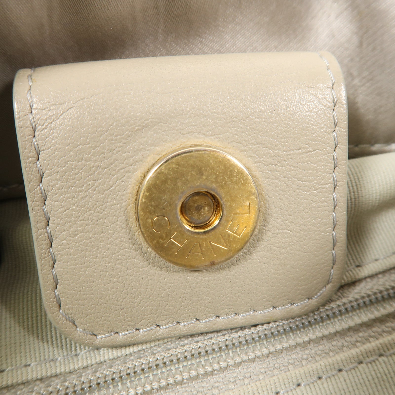 CHANEL 尼龍Chain Shoulder金扣手挽肩背兩用袋