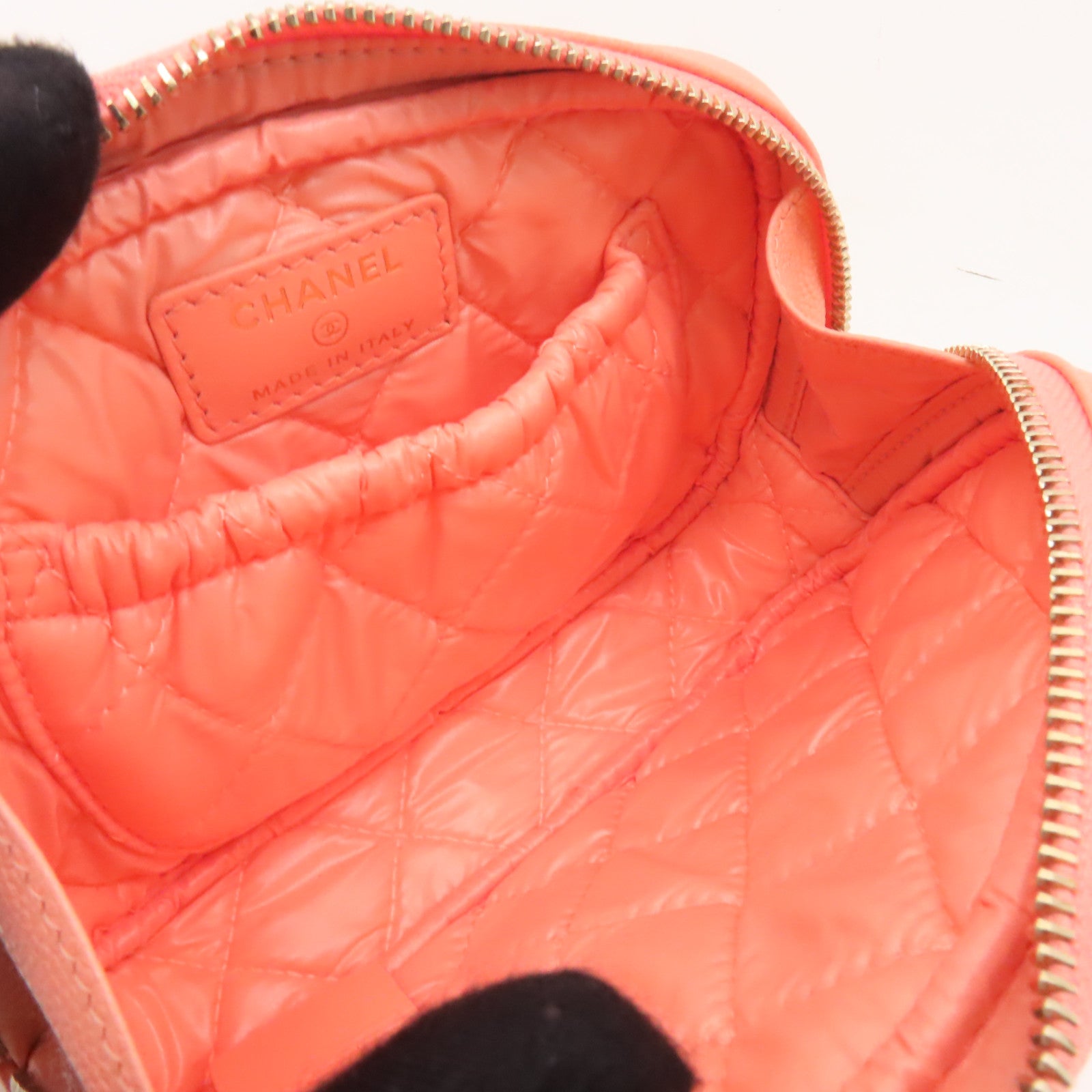 CHANEL 【激減優惠】菱格Caviar皮革Clutch Bag金扣手拿包粉紅色