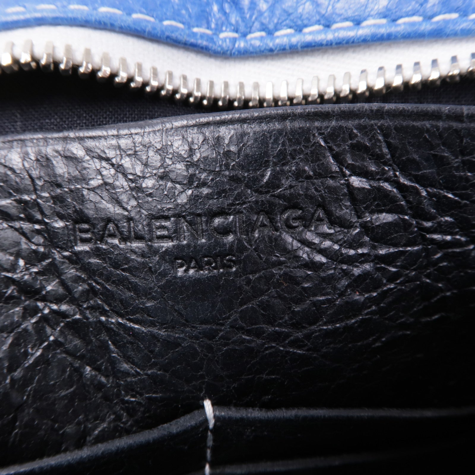 BALENCIAGA SHW Shoulder Bag 452460 Calfskin Leather White Blue Black Green