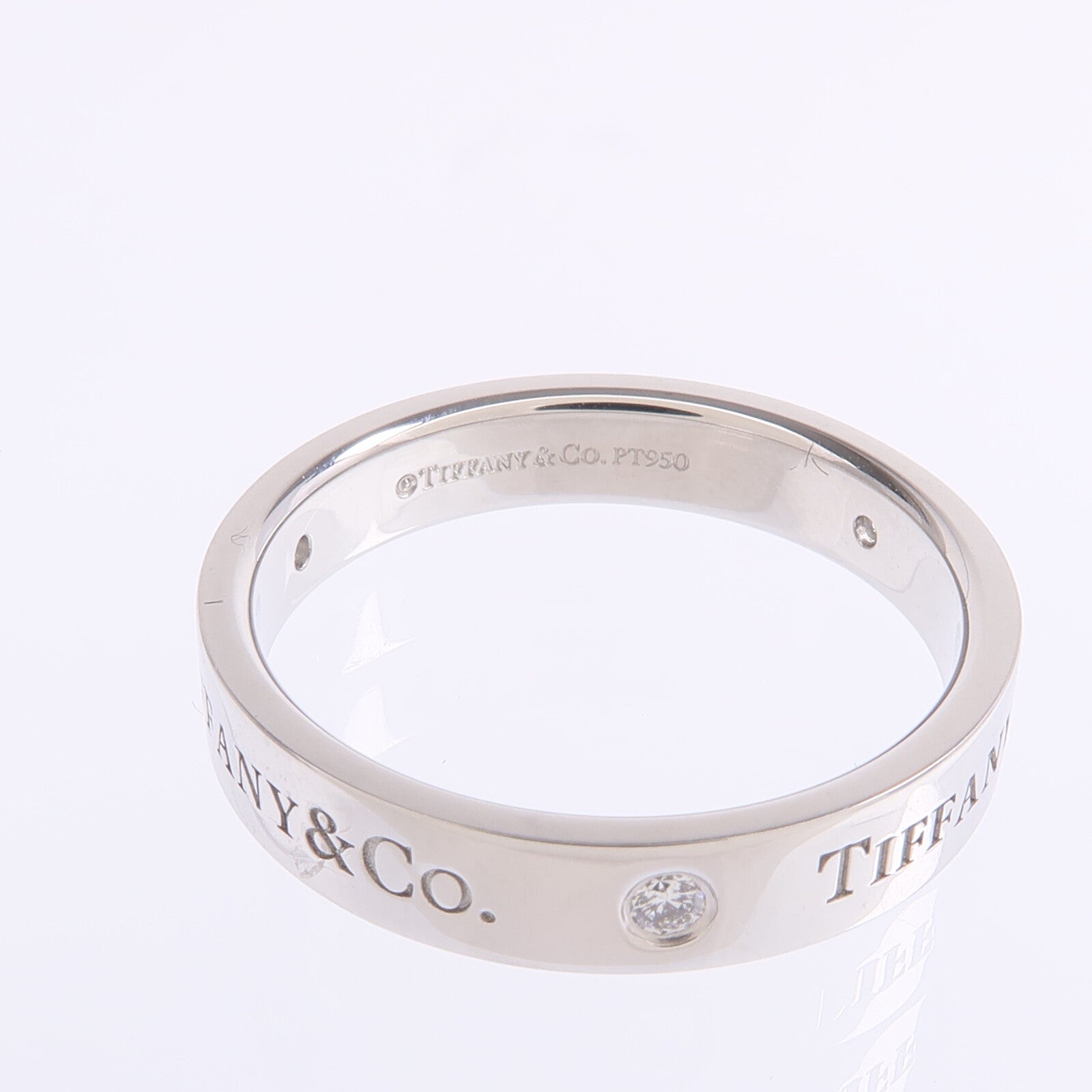 TIFFANY＆CO PT950鉑金Band Ring鑽石戒指US#8.25